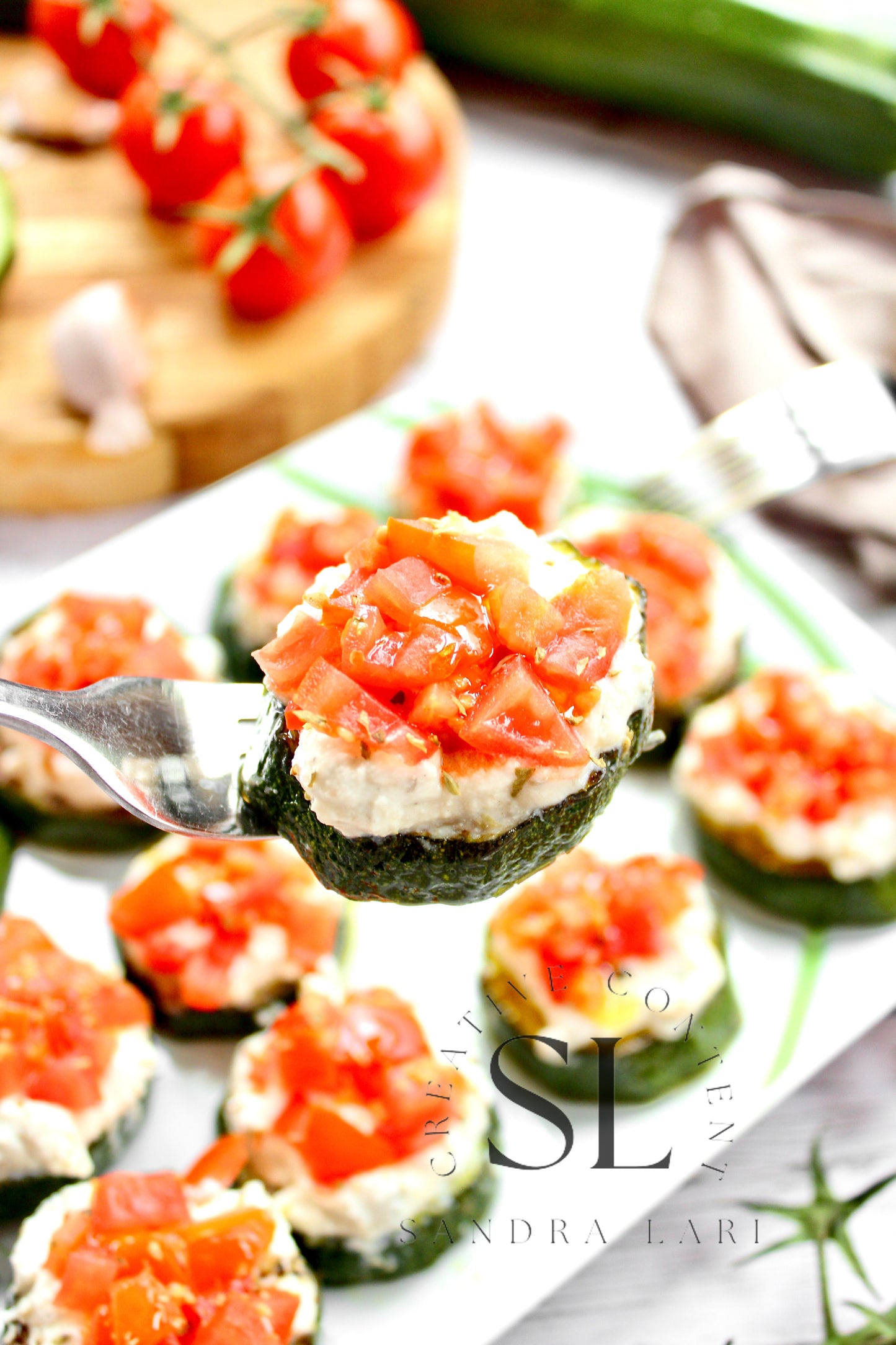 Zucchini Bites with Ricotta Cheese & Tomatoes - Set 1 of 3