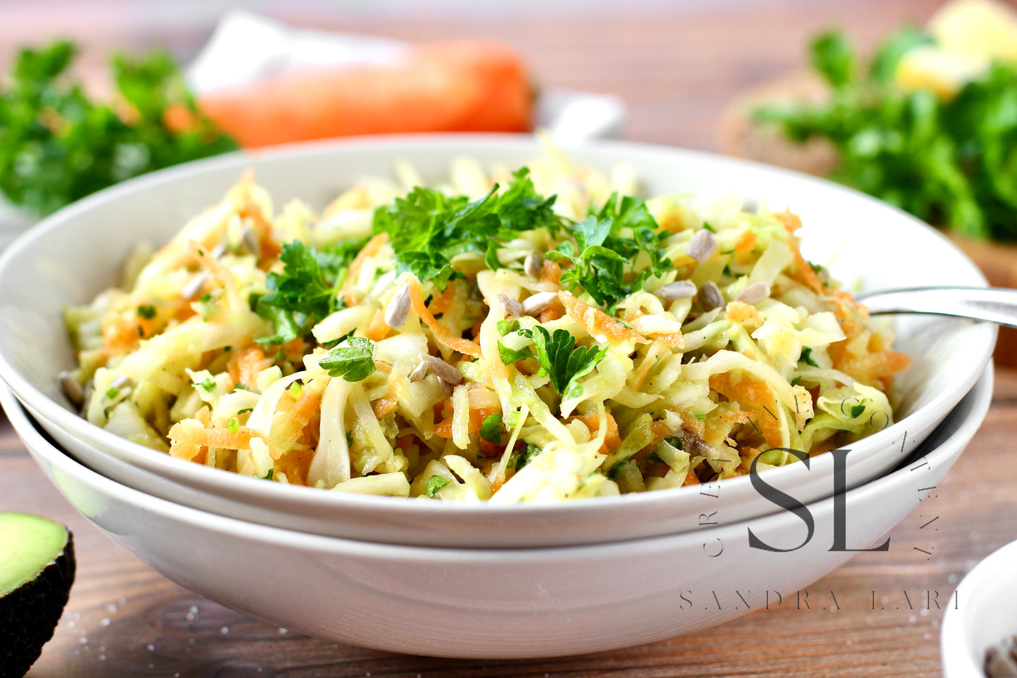 Creamy Avocado & Garlic Coleslaw - Set 4 of 4