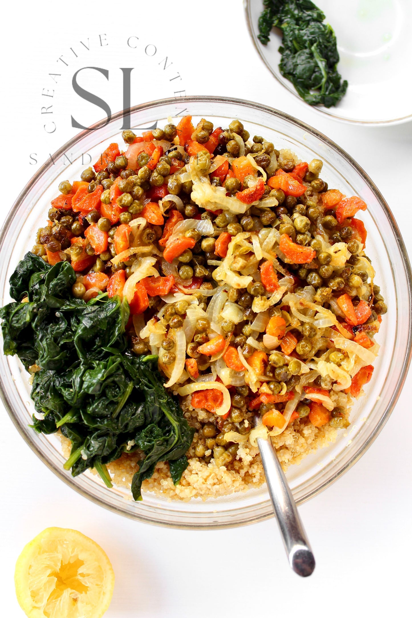 Vegan Roasted Veggies Quinoa Salad with Spinach - Set 1 of 3