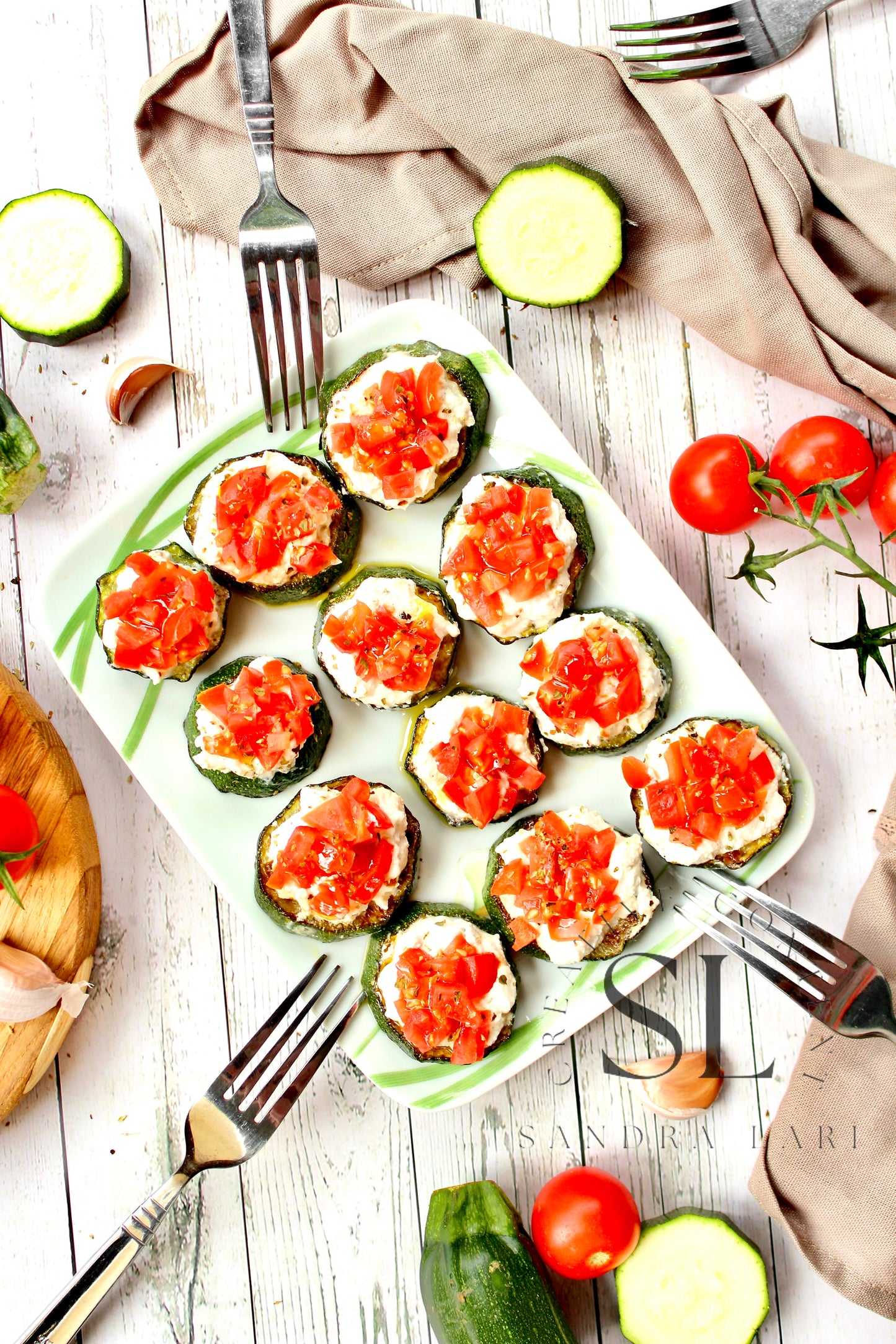 Zucchini Bites with Ricotta Cheese & Tomatoes - Exclusive