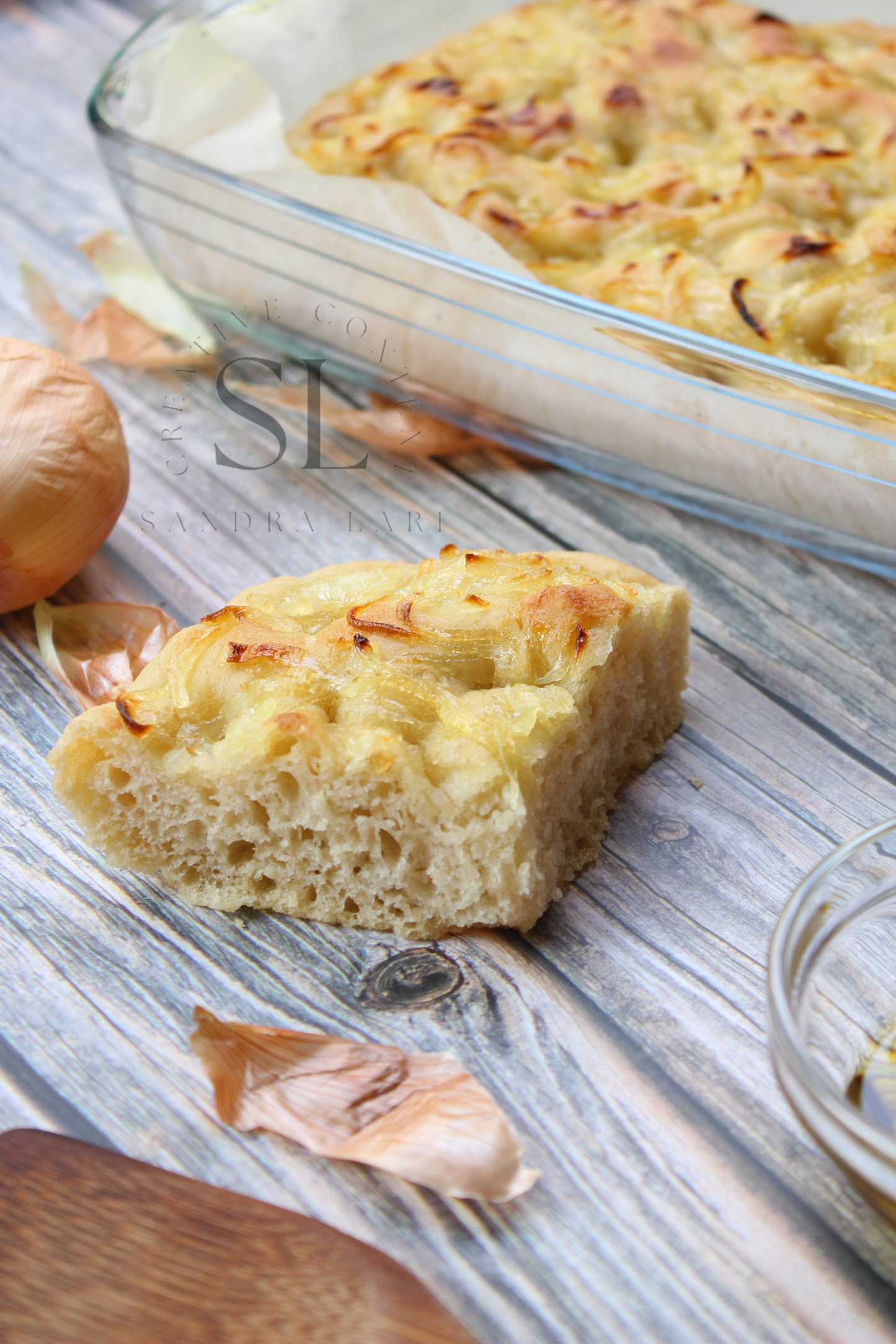 Easy Sourdough Focaccia with Caramelized Onions Set 1 of 3