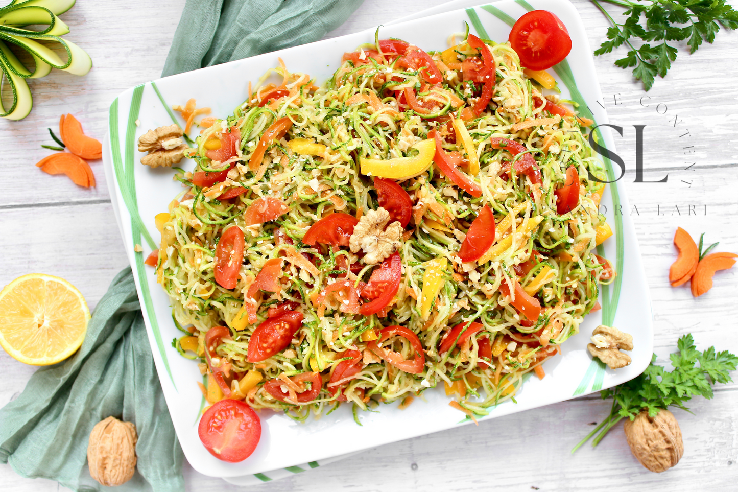 Raw Zucchini Spaghetti Salad - Set 2 of 3