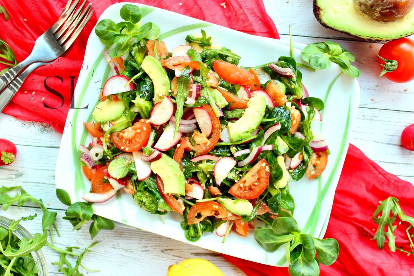 Spring Arugula & Avocado Salad - Set 2 of 3
