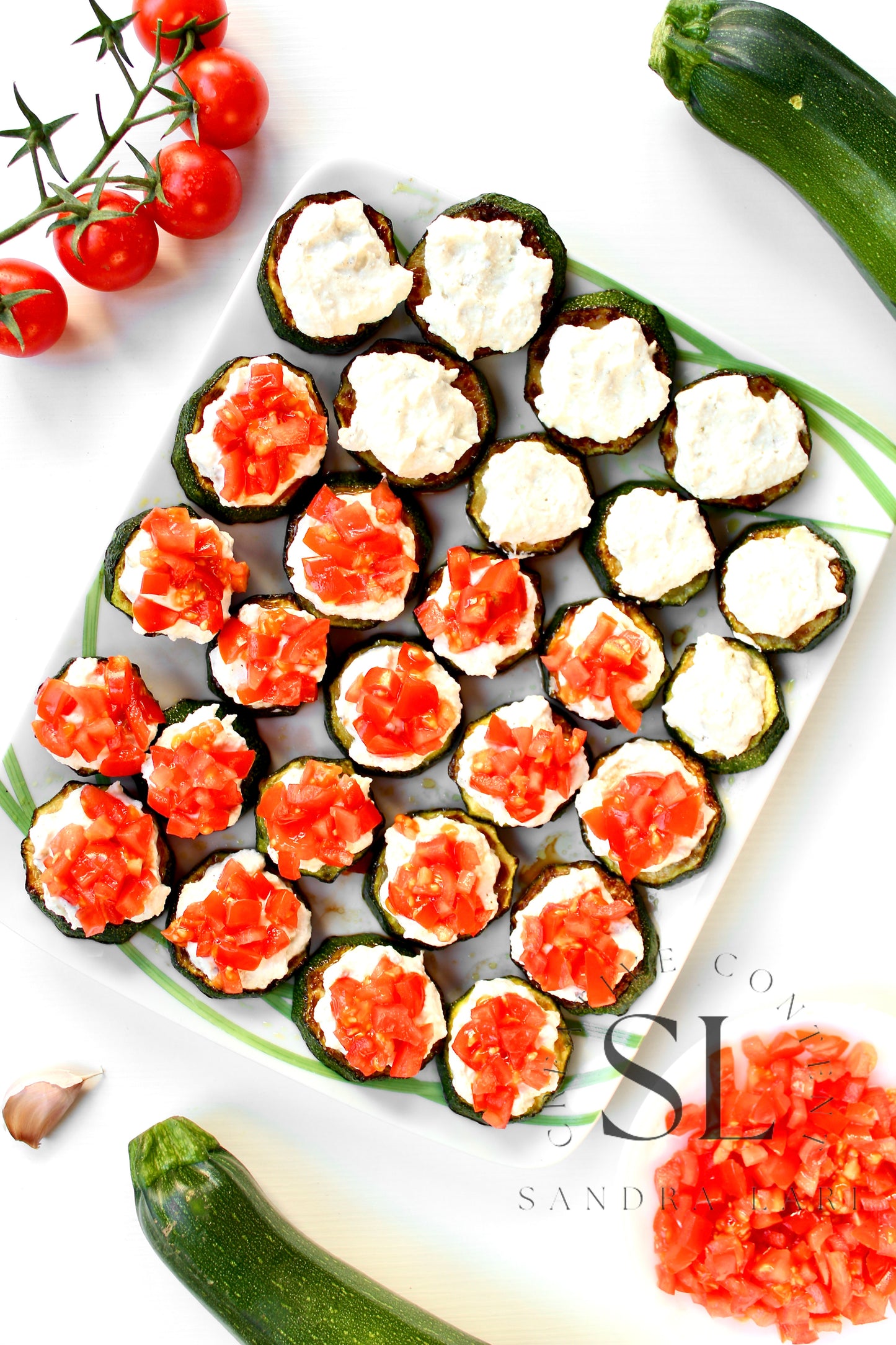 Zucchini Bites with Ricotta Cheese & Tomatoes - Set 2 of 3