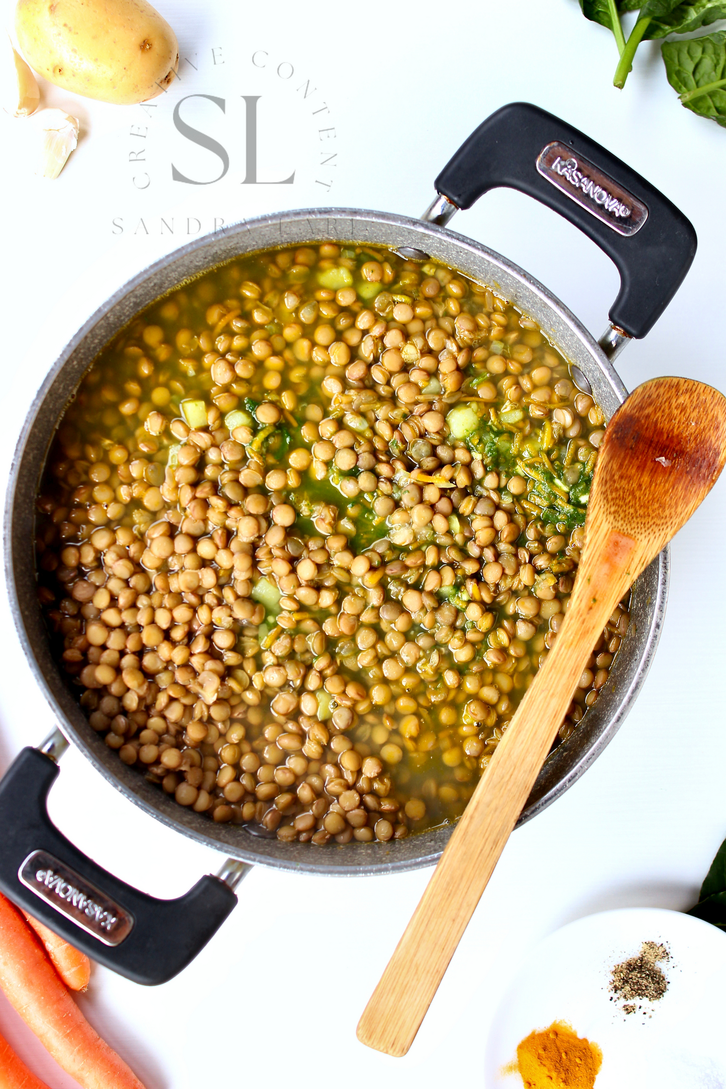 Spinach Lentil Soup - Set 3 of 3