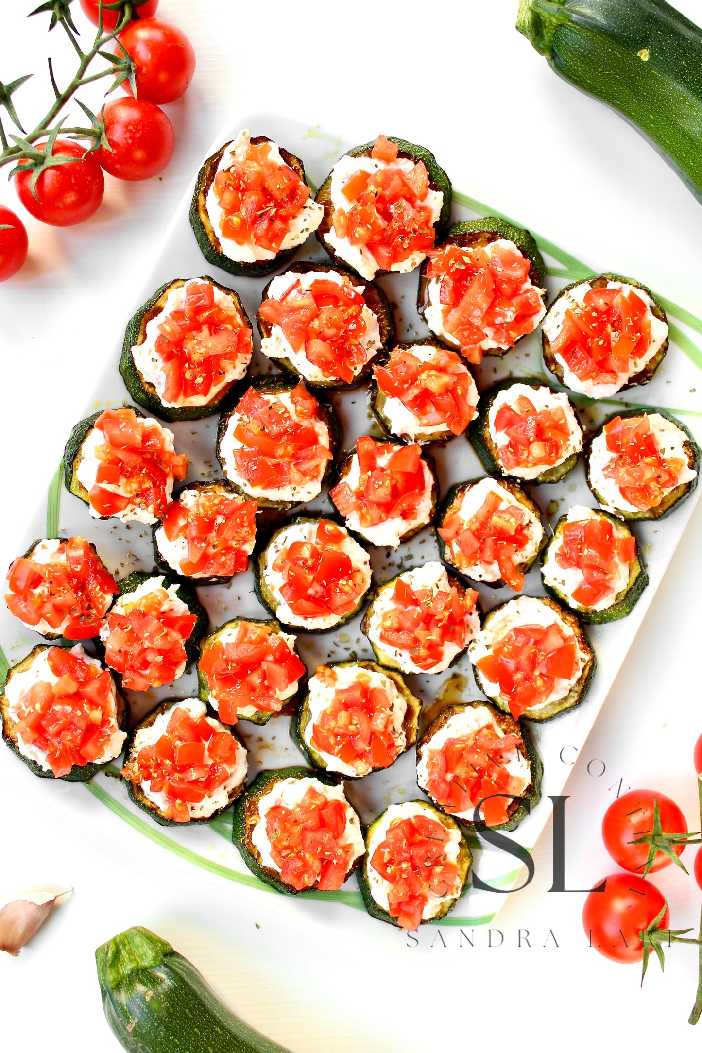 Zucchini Bites with Ricotta Cheese & Tomatoes - Set 3 of 3