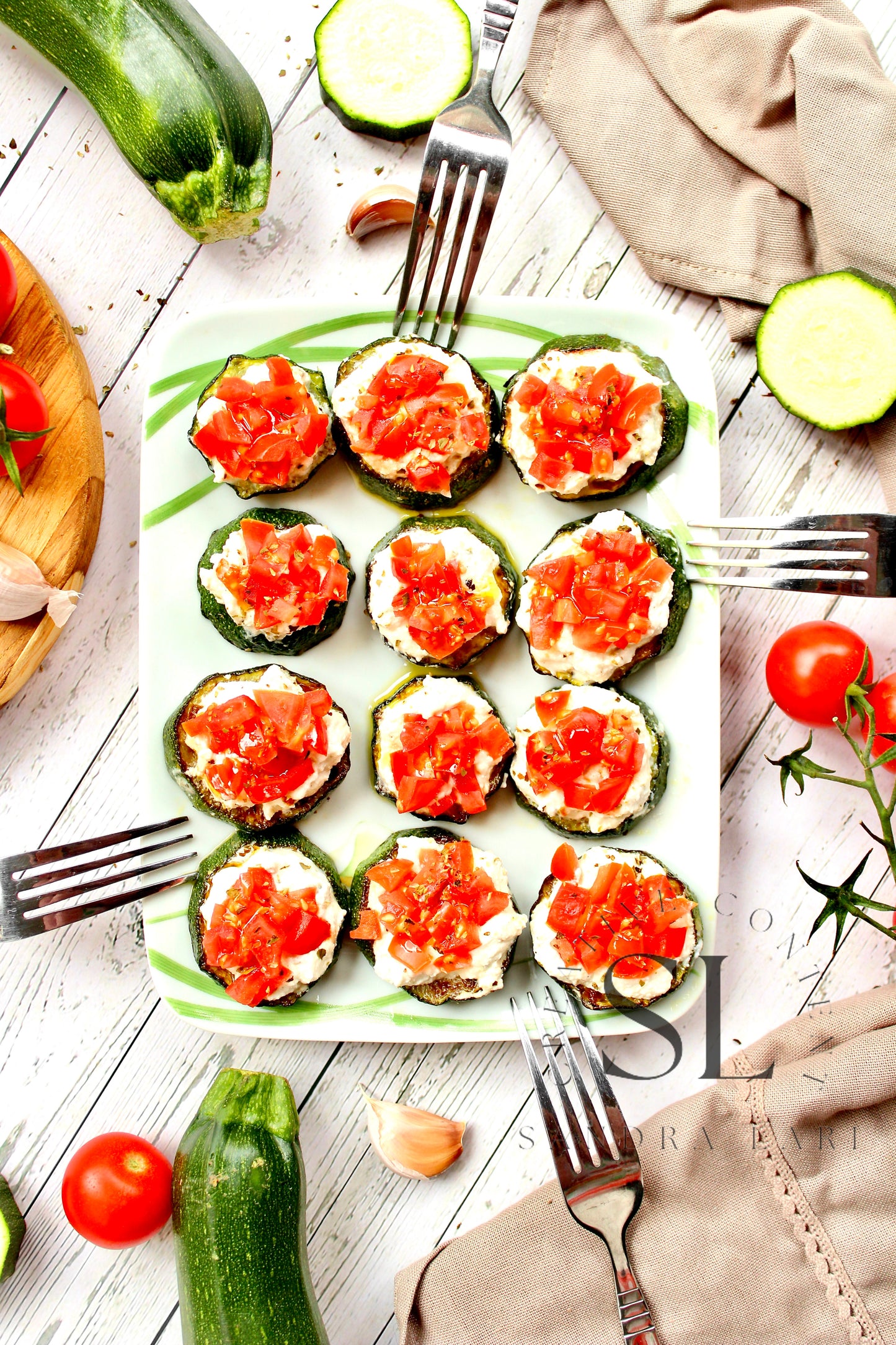Zucchini Bites with Ricotta Cheese & Tomatoes - Exclusive
