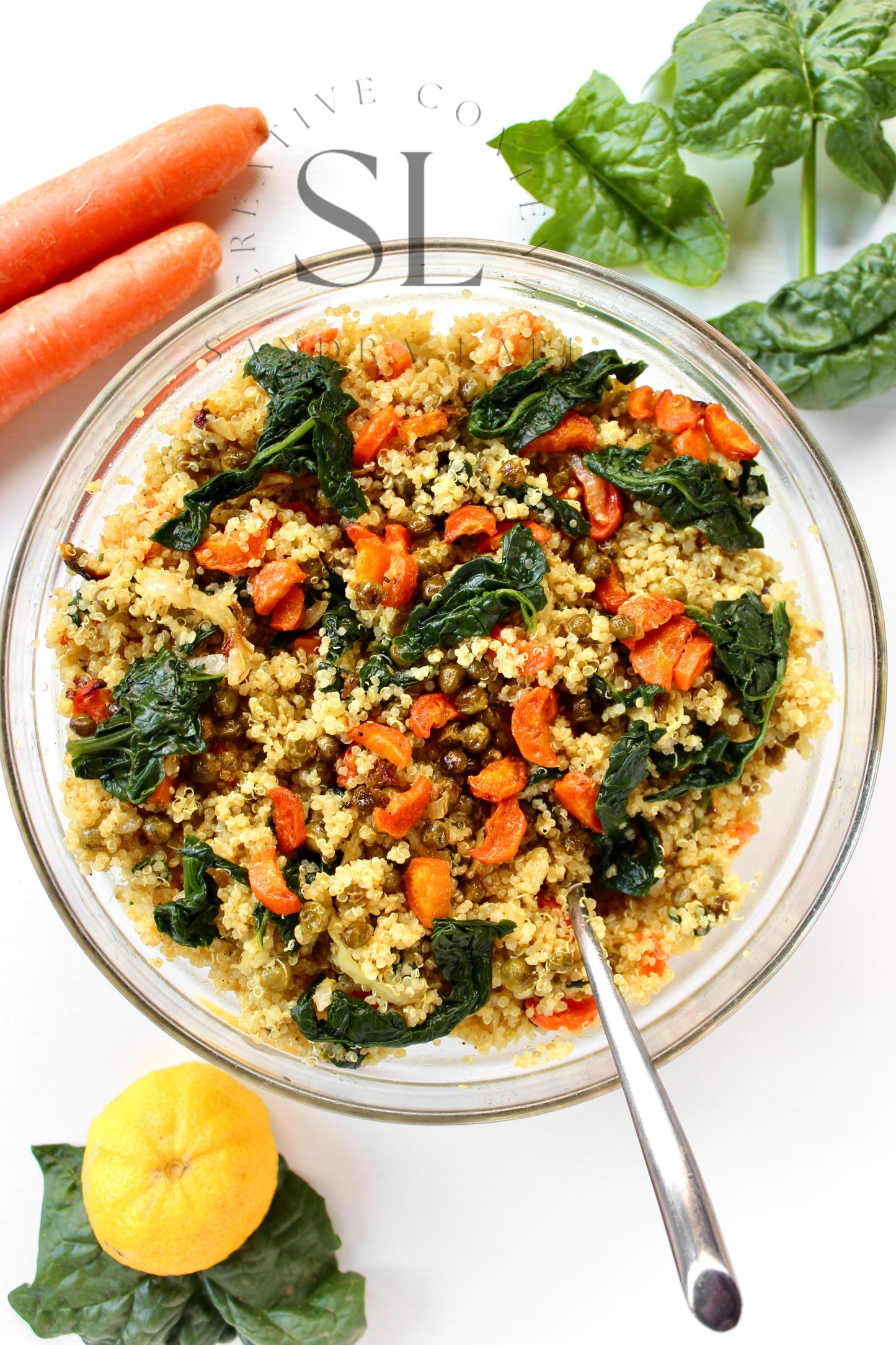 Vegan Roasted Veggies Quinoa Salad with Spinach - Set 3 of 3