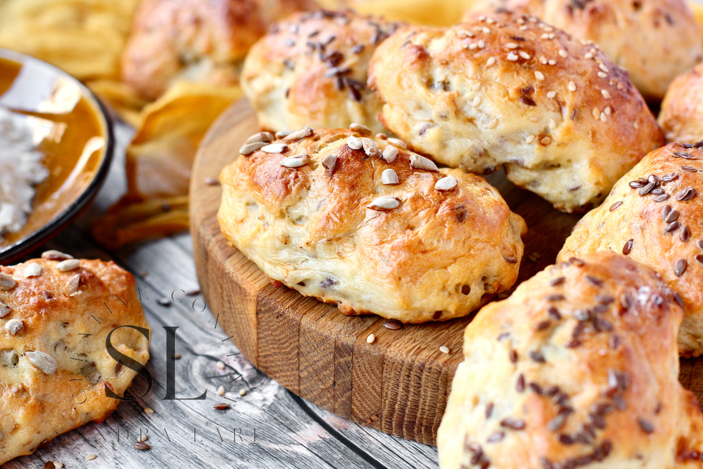 Rustic No Yeast Bread Mini Rolls - Set 4 of 4