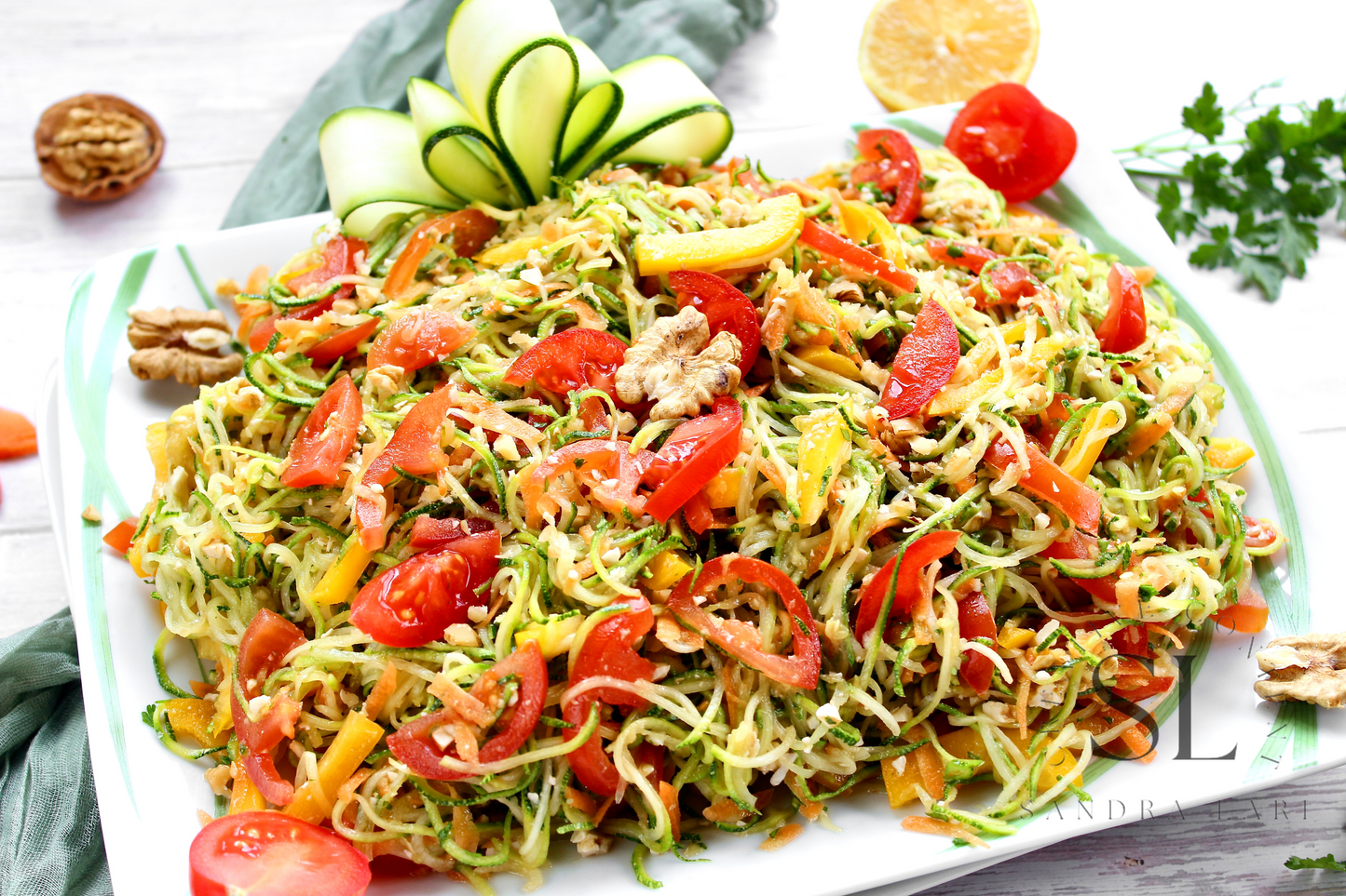 Raw Zucchini Spaghetti Salad - Set 2 of 3
