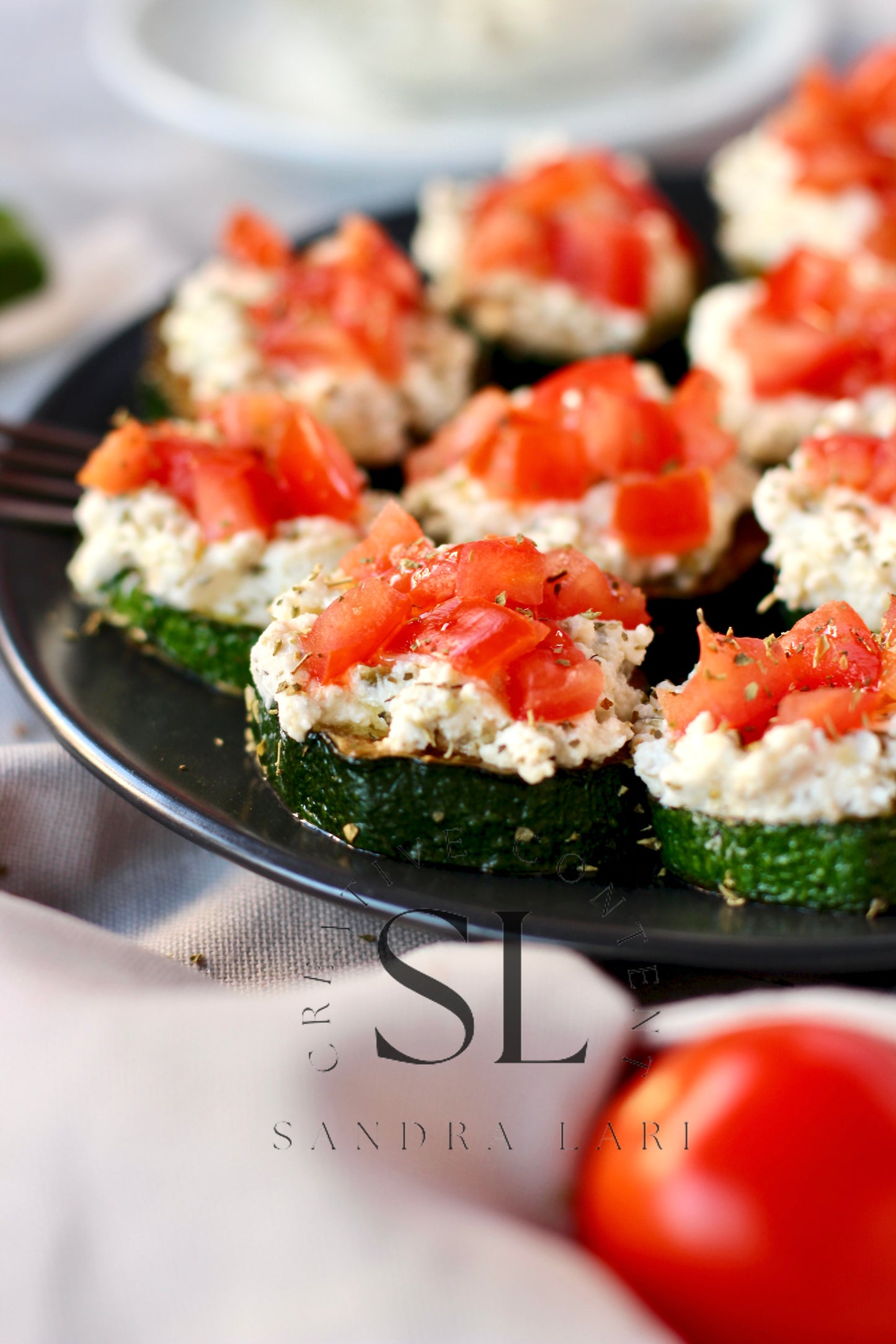 Zucchini Bites with Ricotta Cheese & Tomatoes - Set 3 of 3
