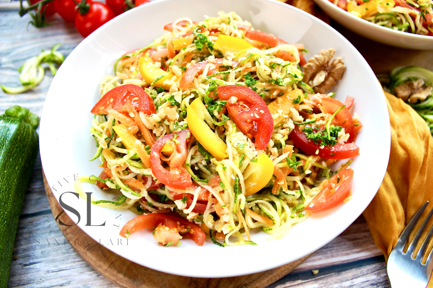 Raw Zucchini Spaghetti Salad - Set 1 of 3