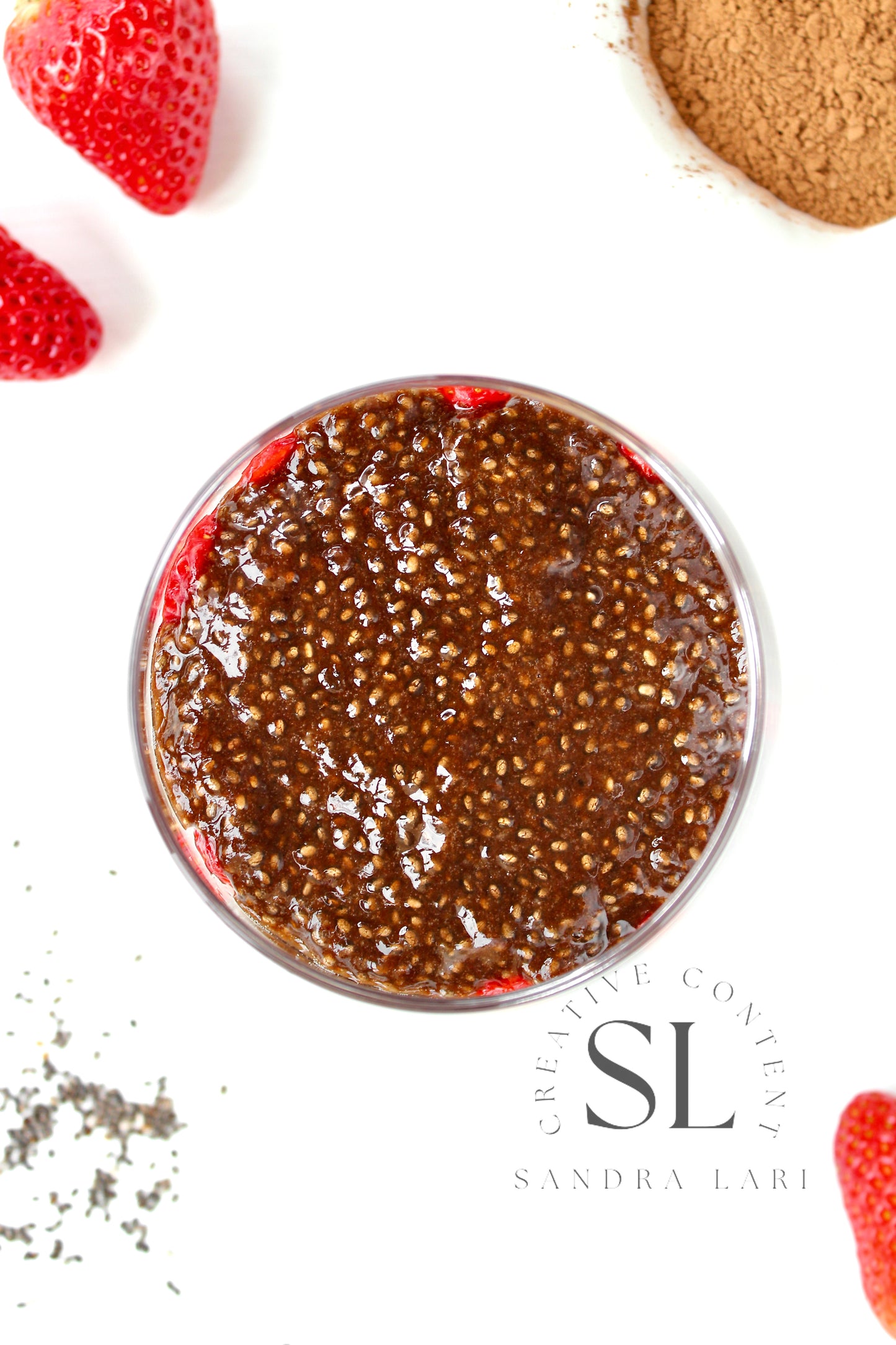 Raw Strawberry & Carob Chia Pudding - Set 3 of 3