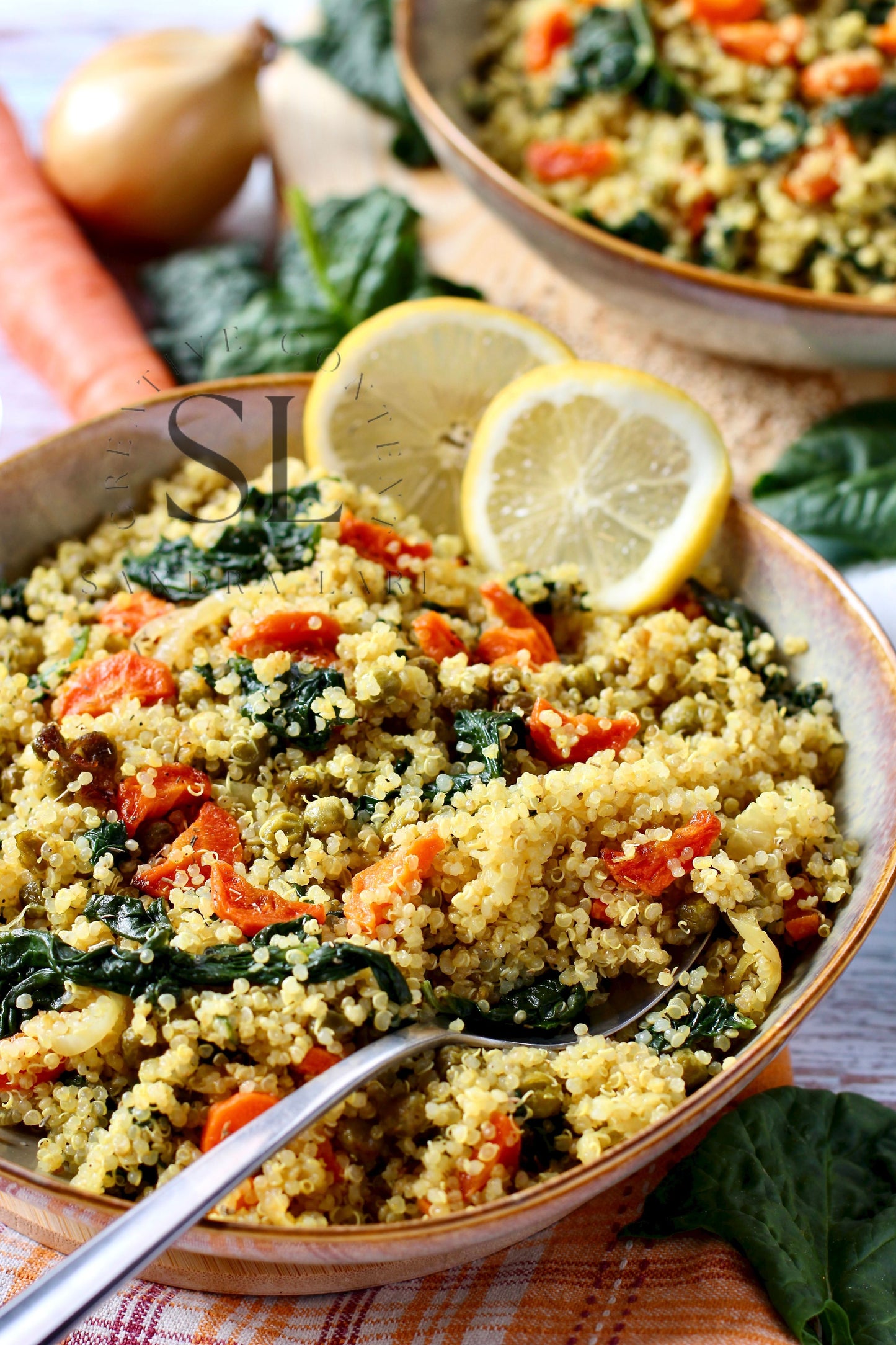 Vegan Roasted Veggies Quinoa Salad with Spinach - Set 2 of 3