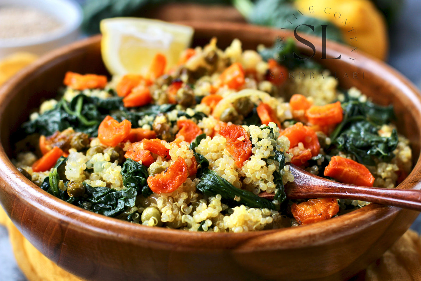 Vegan Roasted Veggies Quinoa Salad with Spinach - Set 1 of 3