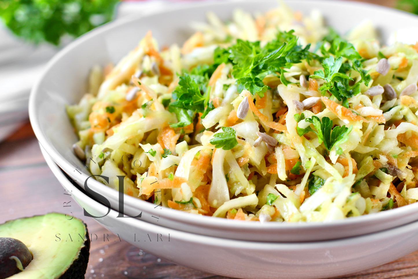 Creamy Avocado & Garlic Coleslaw - Set 4 of 4