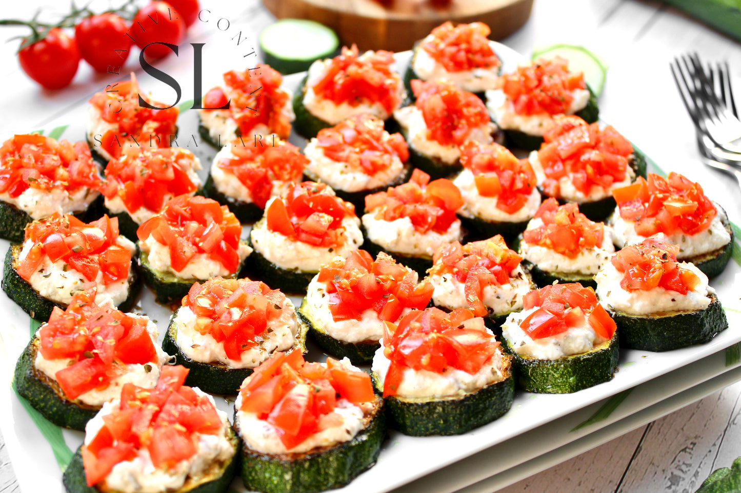 Zucchini Bites with Ricotta Cheese & Tomatoes - Set 1 of 3