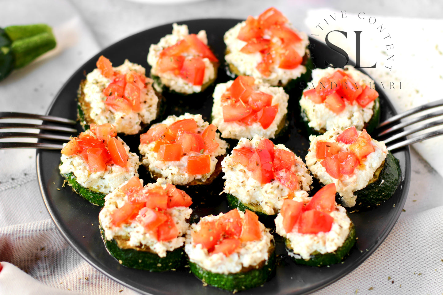 Zucchini Bites with Ricotta Cheese & Tomatoes - Set 3 of 3