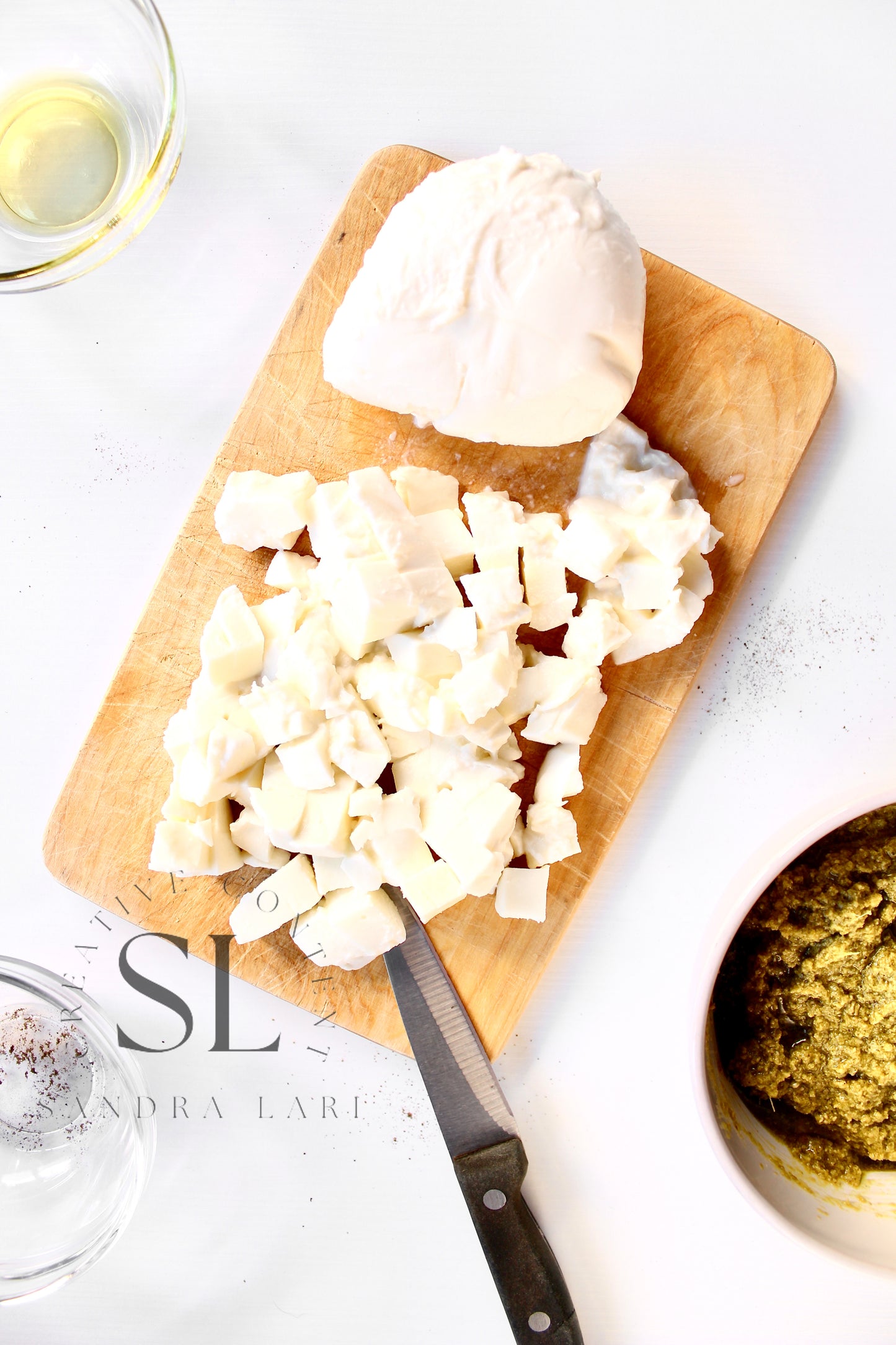 Sourdough Focaccia with Basil Pesto & Mozzarella Cheese - Exclusive