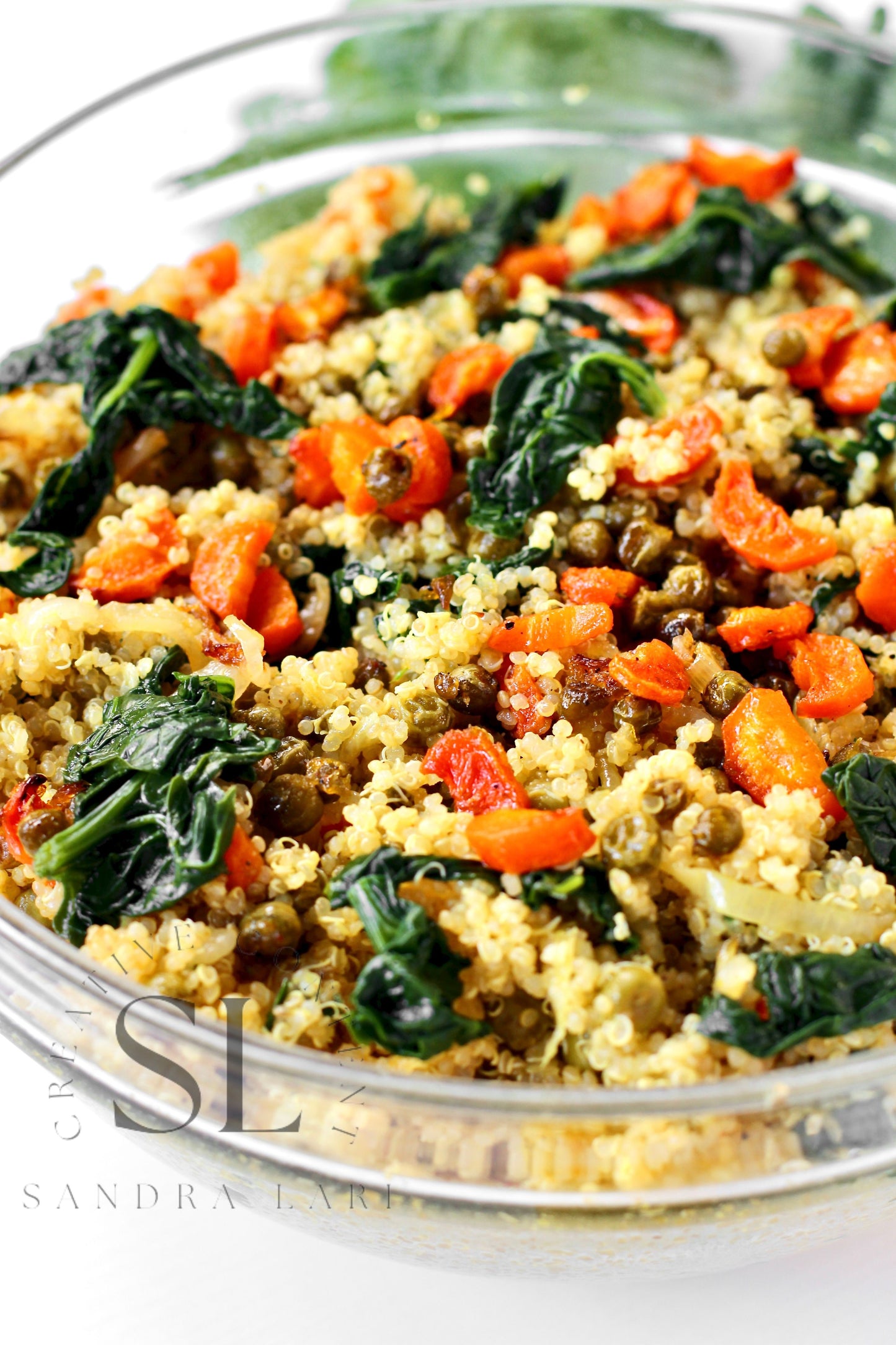 Vegan Roasted Veggies Quinoa Salad with Spinach - Set 3 of 3