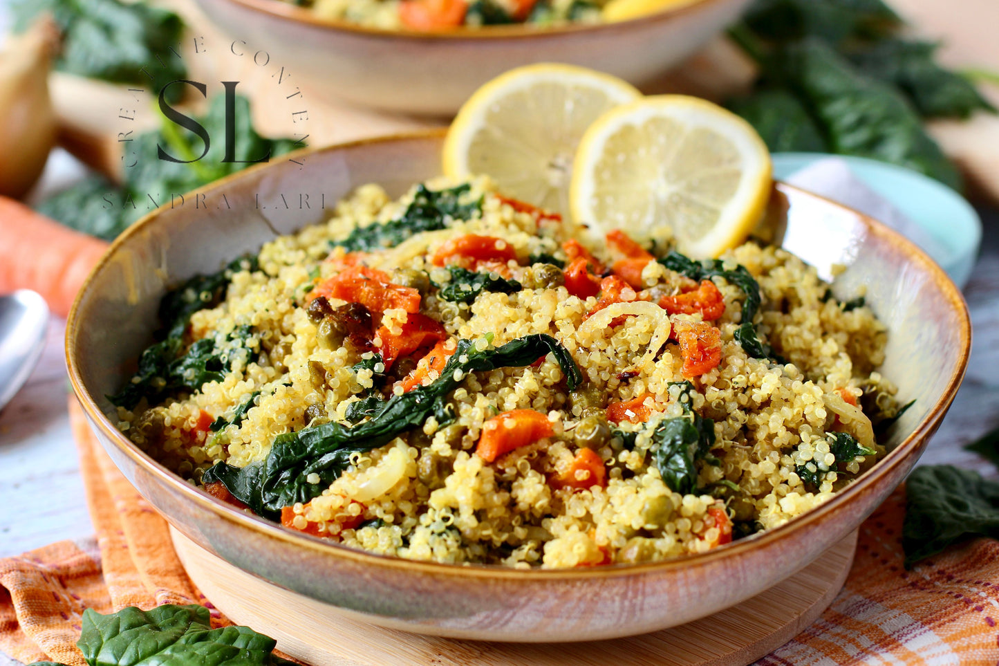 Vegan Roasted Veggies Quinoa Salad with Spinach - Set 2 of 3