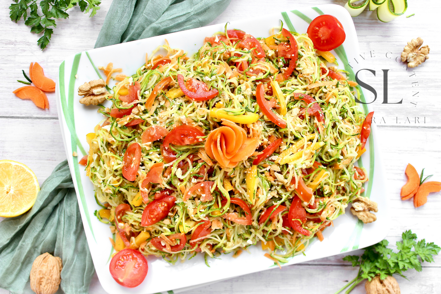 Raw Zucchini Spaghetti Salad - Set 2 of 3