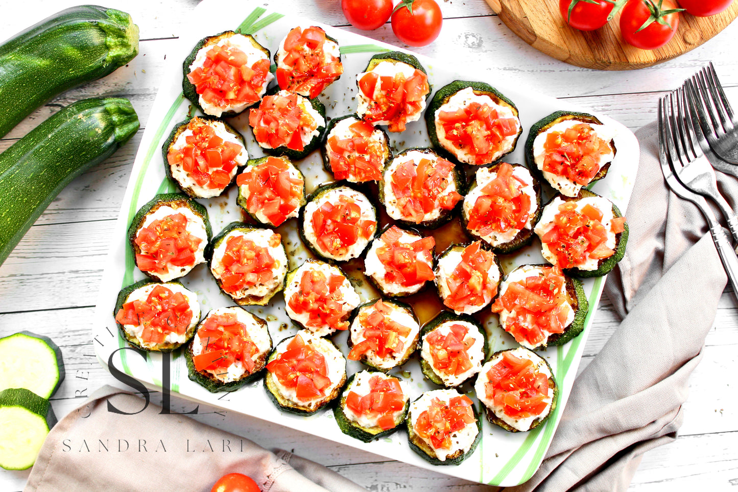 Zucchini Bites with Ricotta Cheese & Tomatoes - Set 1 of 3