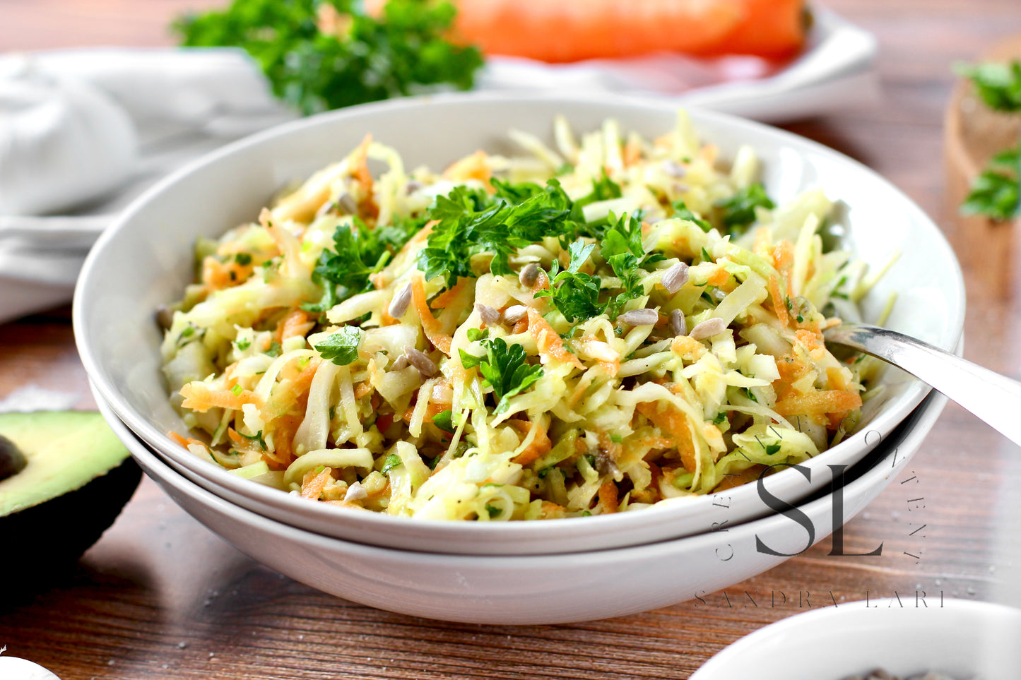Creamy Avocado & Garlic Coleslaw - Set 4 of 4