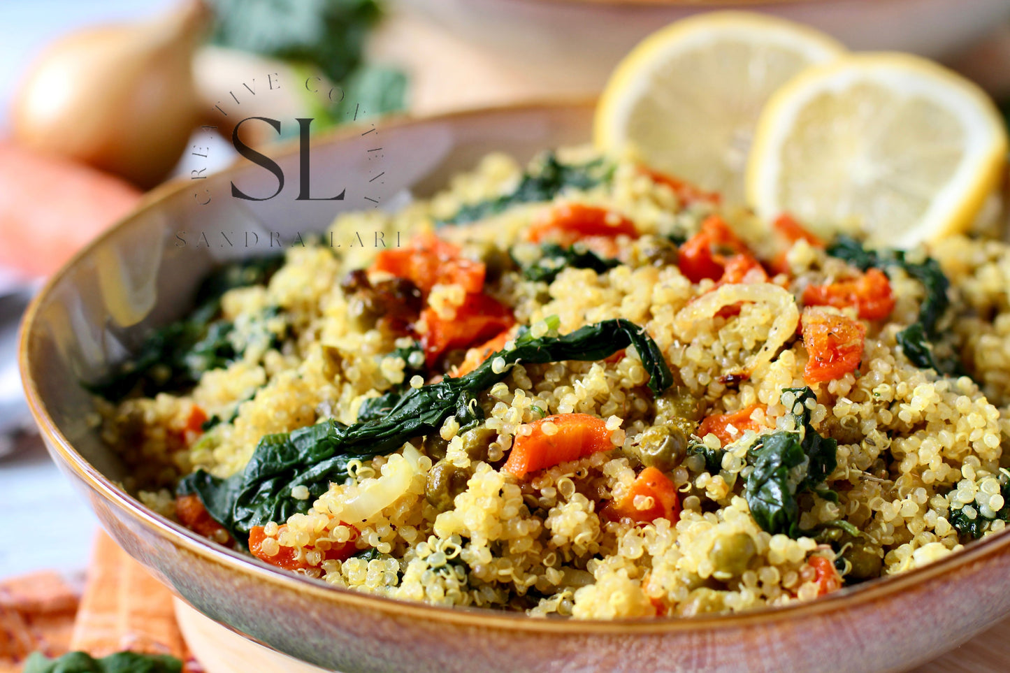 Vegan Roasted Veggies Quinoa Salad with Spinach - Set 2 of 3