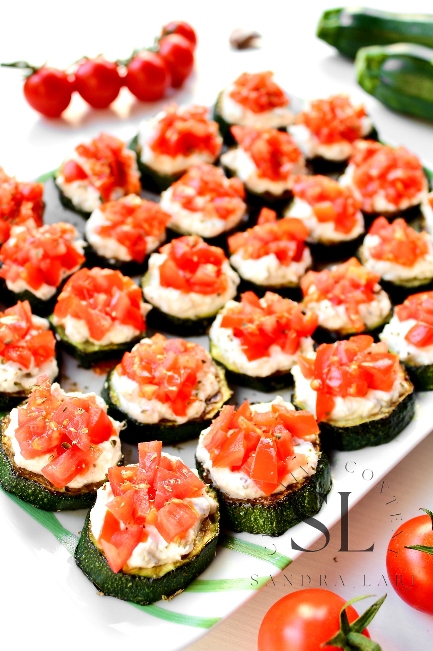 Zucchini Bites with Ricotta Cheese & Tomatoes - Set 1 of 3