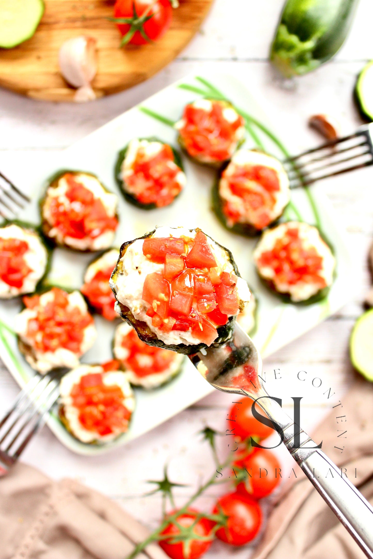Zucchini Bites with Ricotta Cheese & Tomatoes - Exclusive