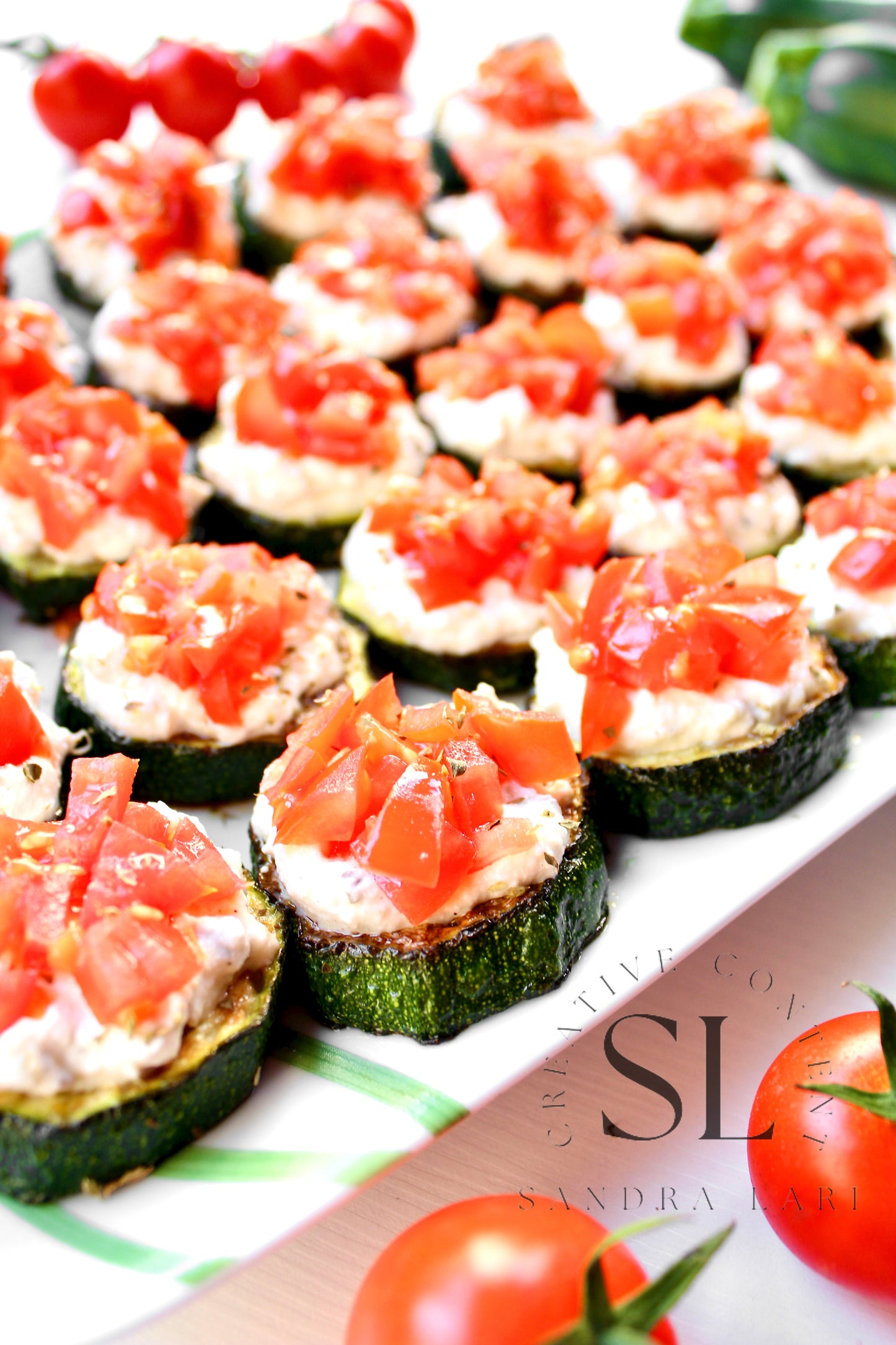 Zucchini Bites with Ricotta Cheese & Tomatoes - Set 1 of 3