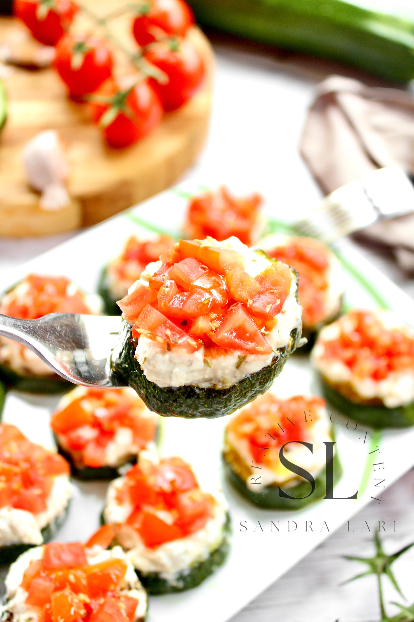 Zucchini Bites with Ricotta Cheese & Tomatoes - Exclusive