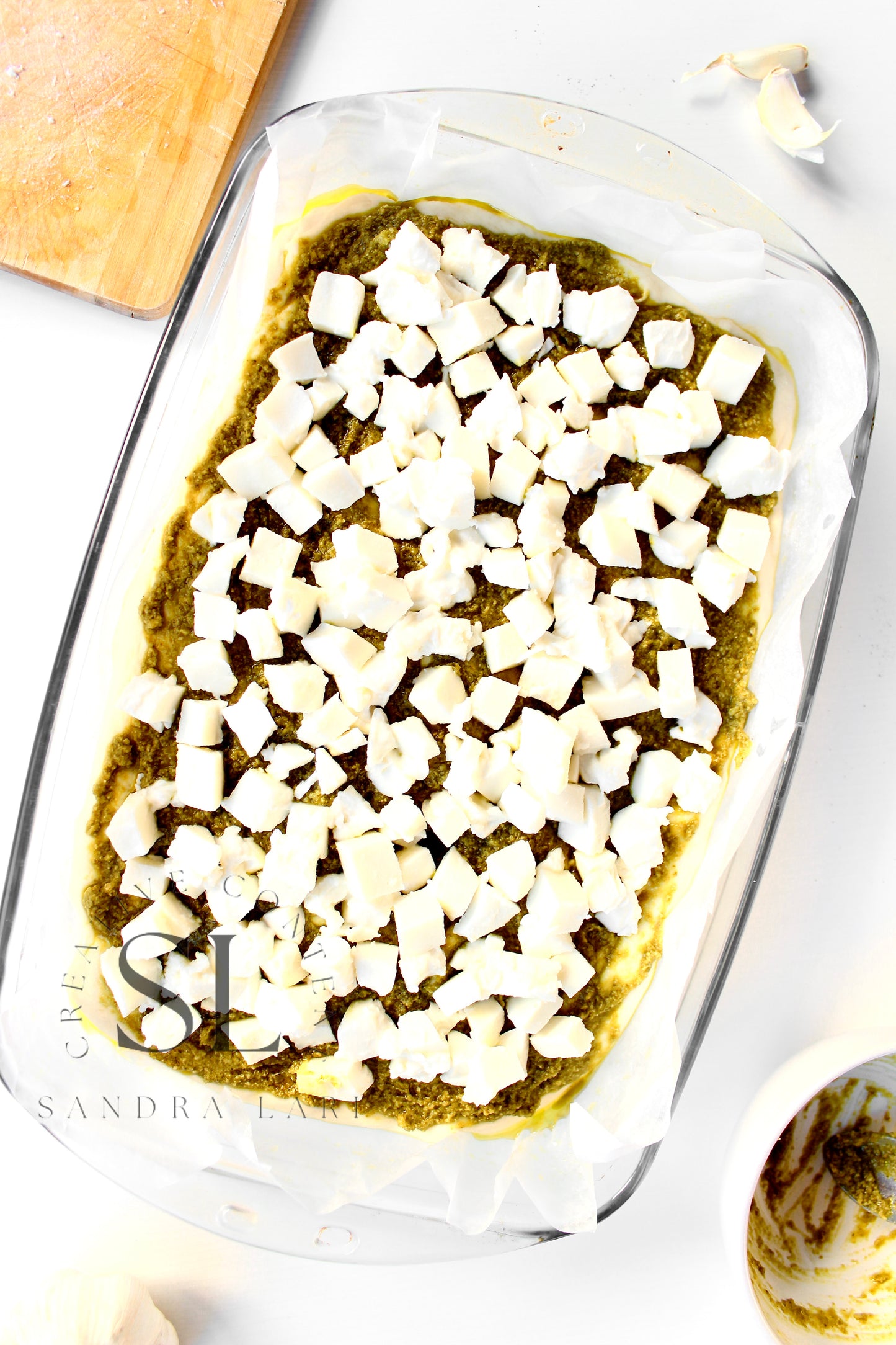 Sourdough Focaccia with Basil Pesto & Mozzarella Cheese - Exclusive