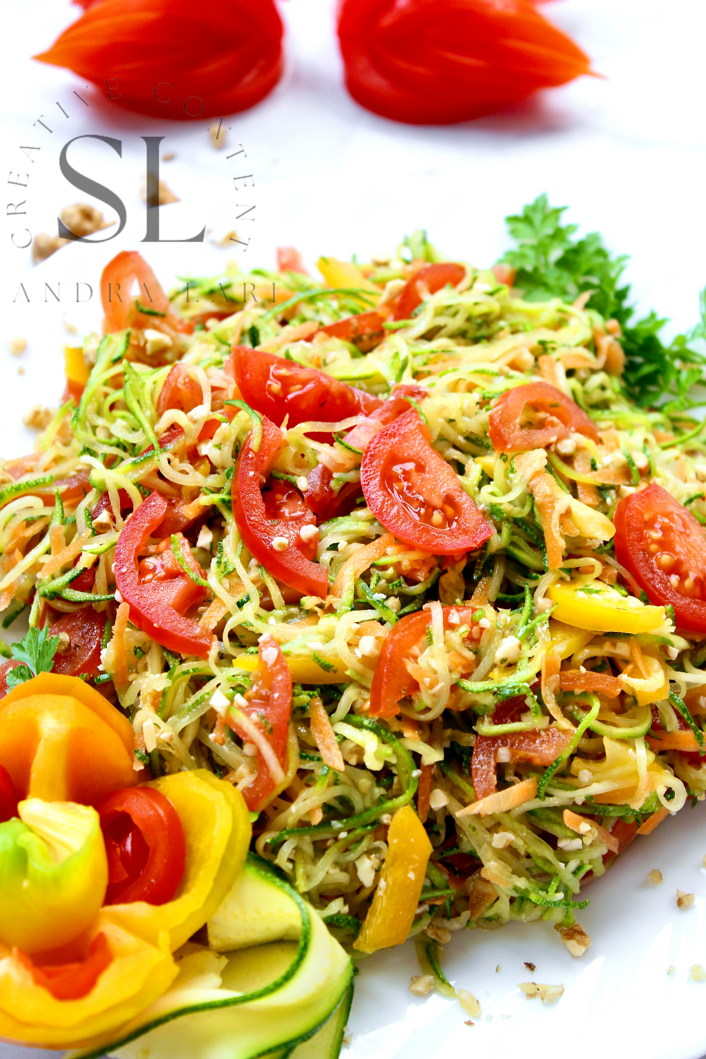 Raw Zucchini Spaghetti Salad - Set 3 of 3