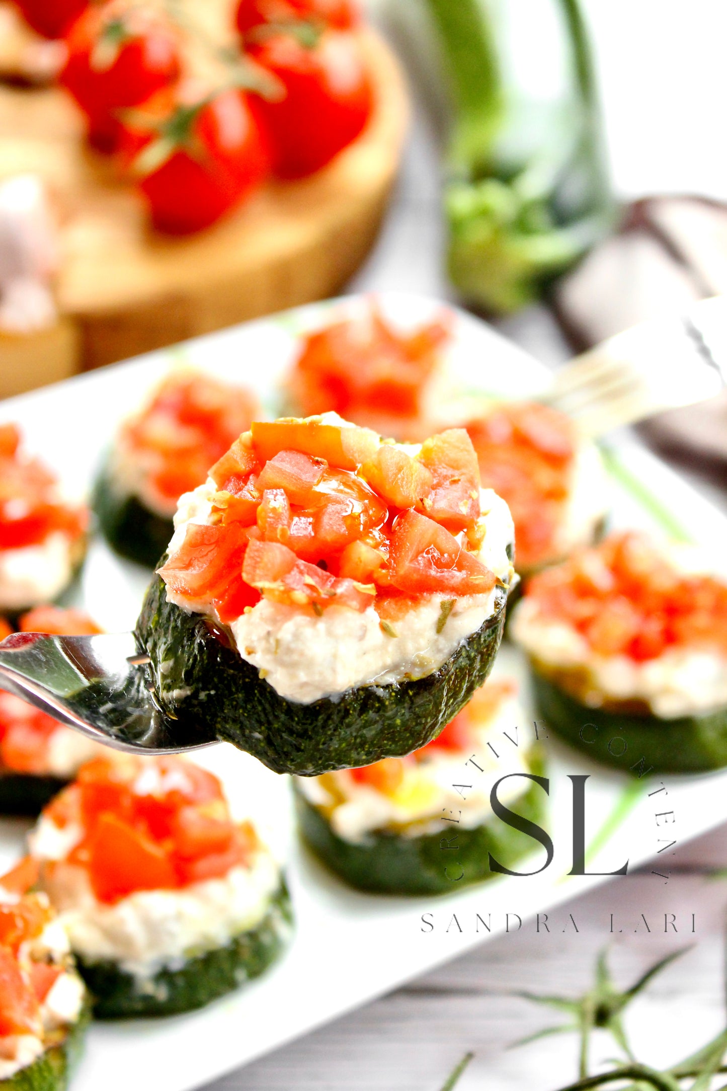Zucchini Bites with Ricotta Cheese & Tomatoes - Exclusive