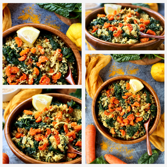 Vegan Roasted Veggies Quinoa Salad with Spinach - Set 1 of 3