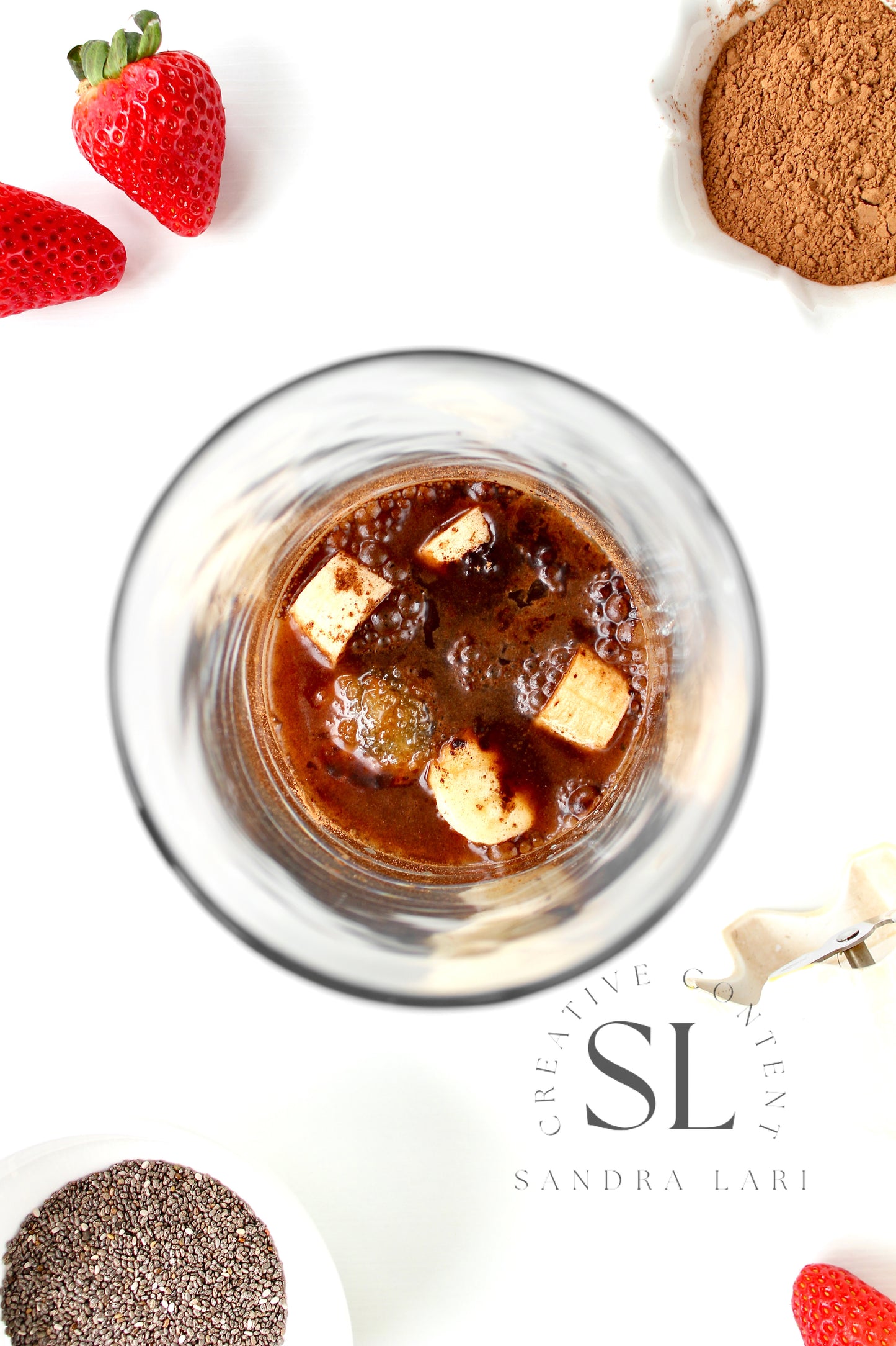 Raw Strawberry & Carob Chia Pudding - Set 3 of 3