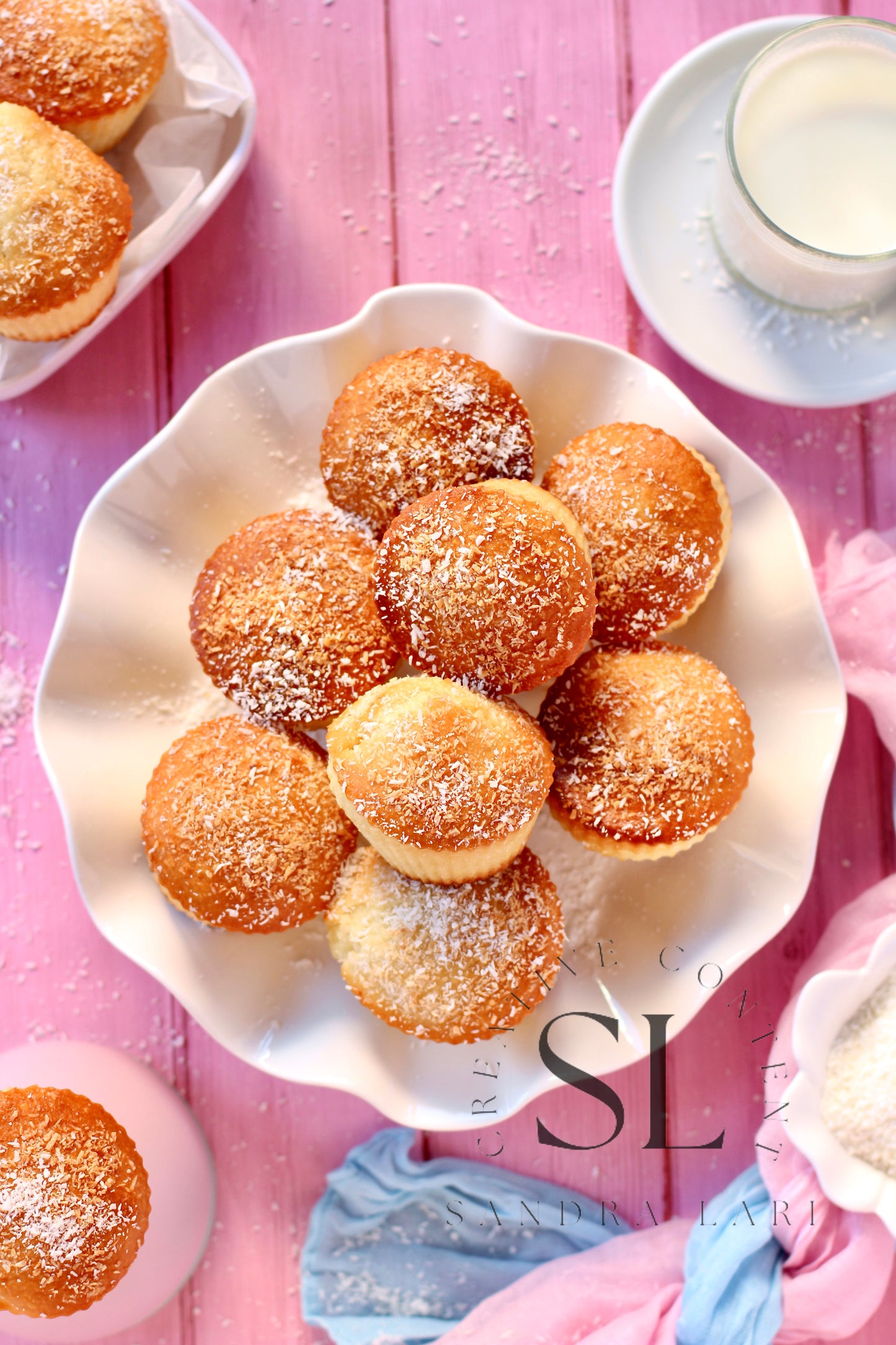 Eggless Coconut Muffins (No Yeast) - Set 3 of 4