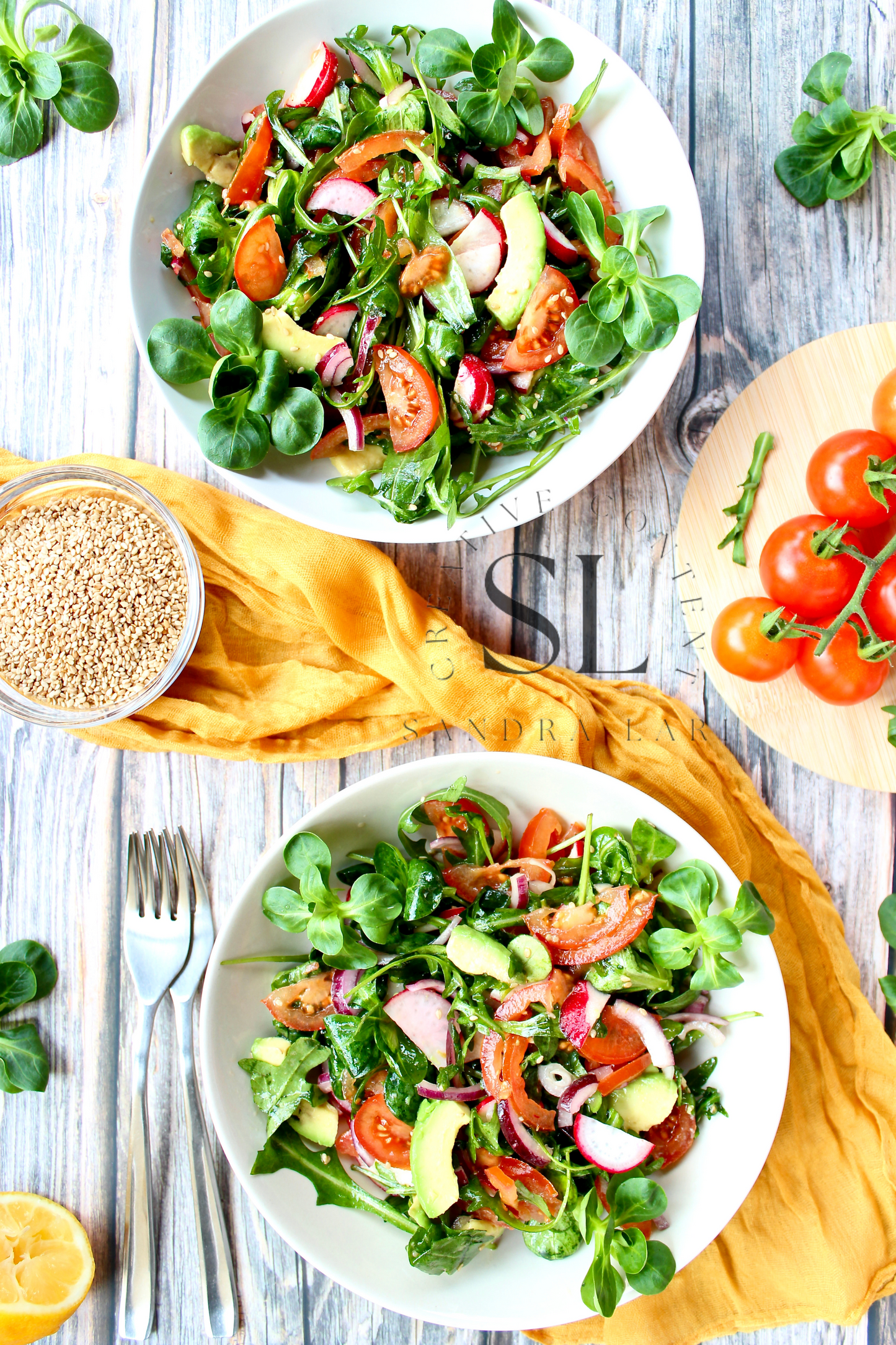 Spring Arugula & Avocado Salad - Set 1 of 3