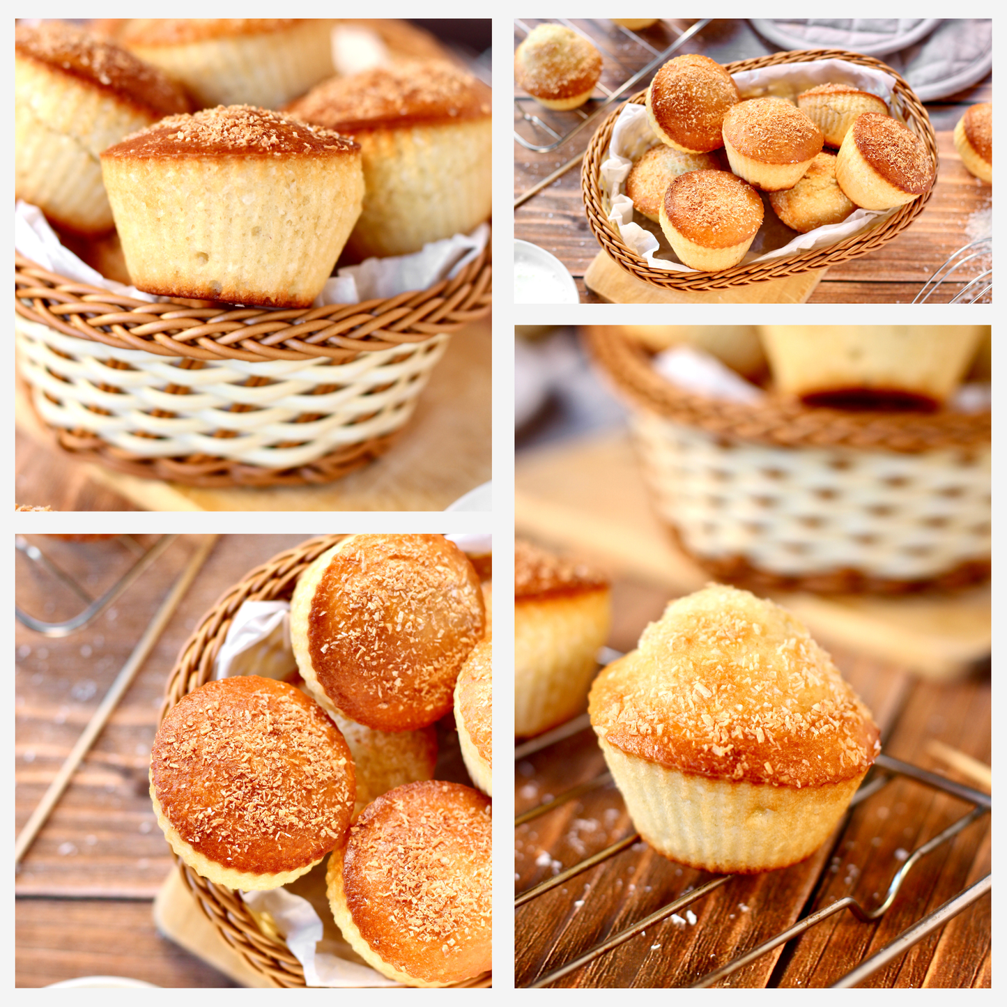 Eggless Coconut Muffins (No Yeast) - Set 1 of 4