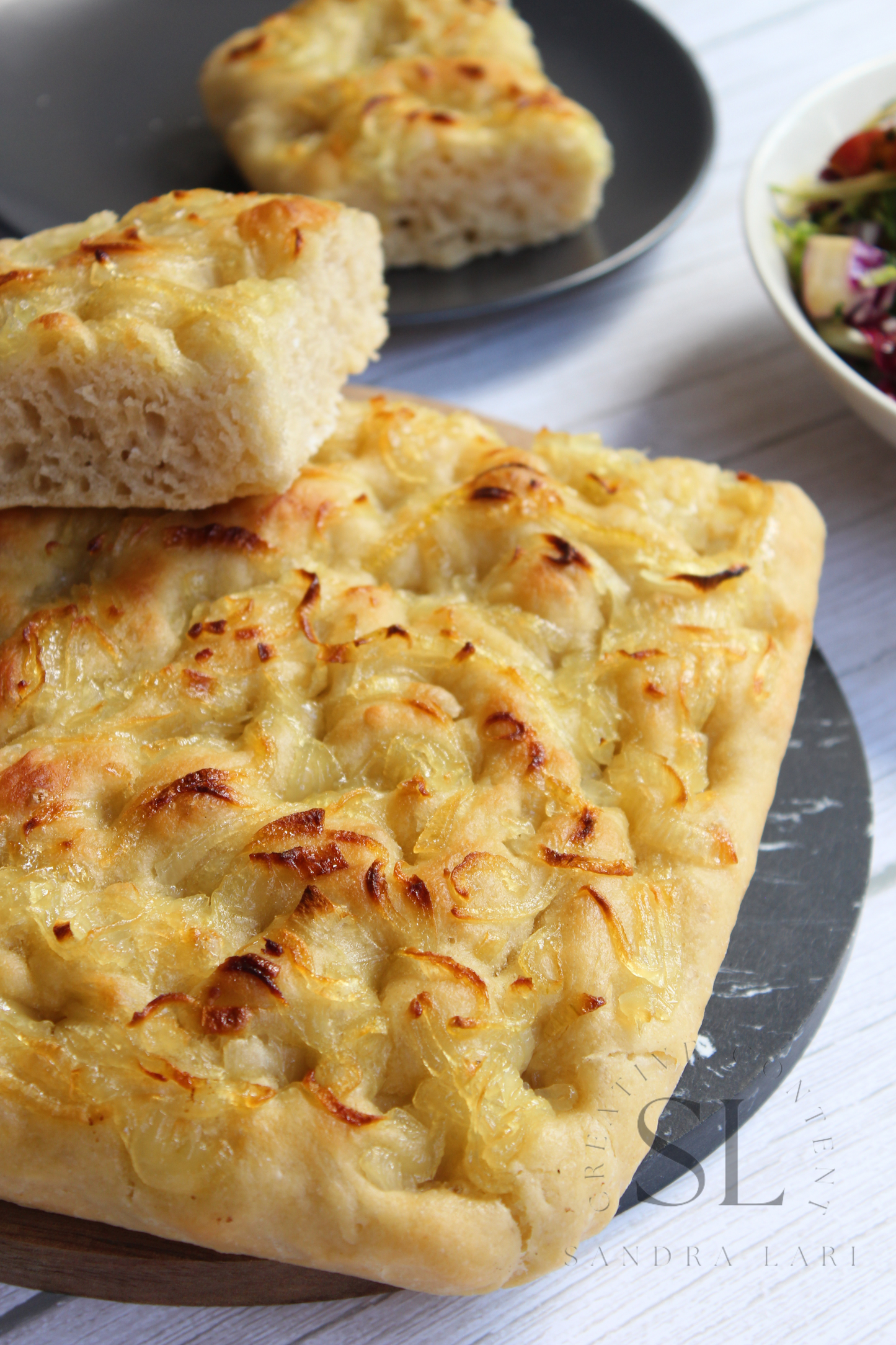 Easy Sourdough Focaccia with Caramelized Onions Set 3 of 3