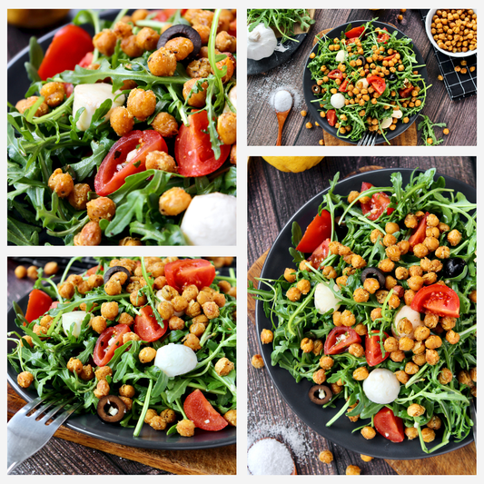 Caprese Arugula Salad with Roasted Chickpeas - Set 1 of 4