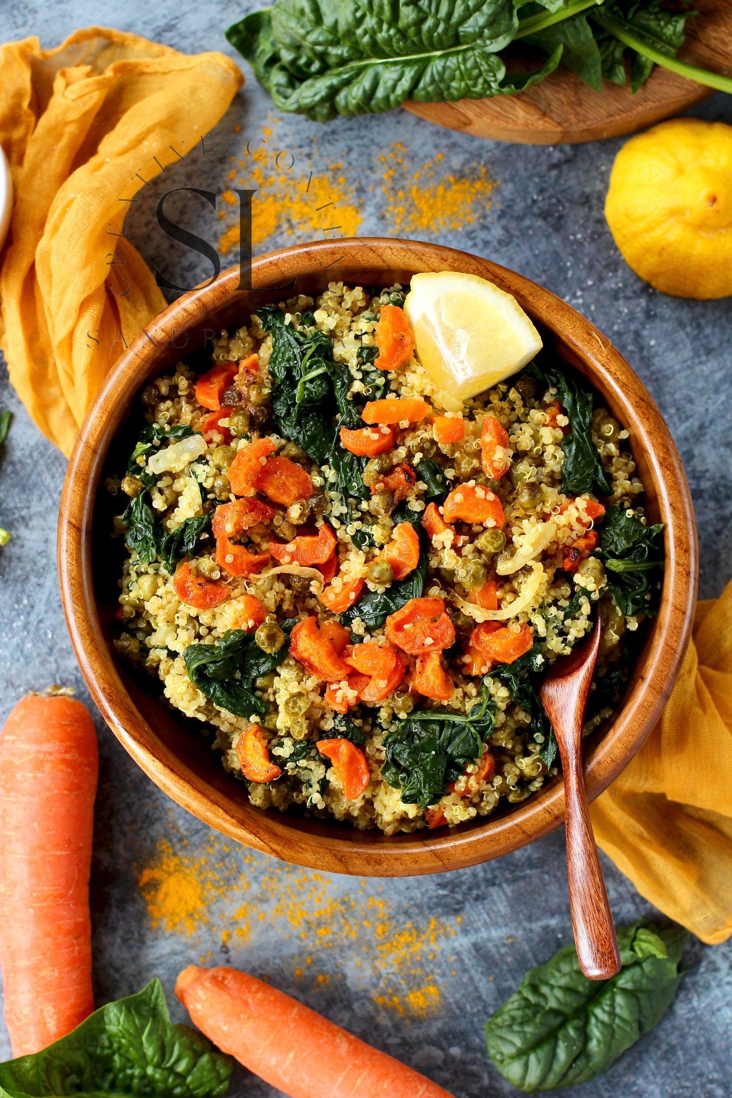 Vegan Roasted Veggies Quinoa Salad with Spinach - Set 1 of 3