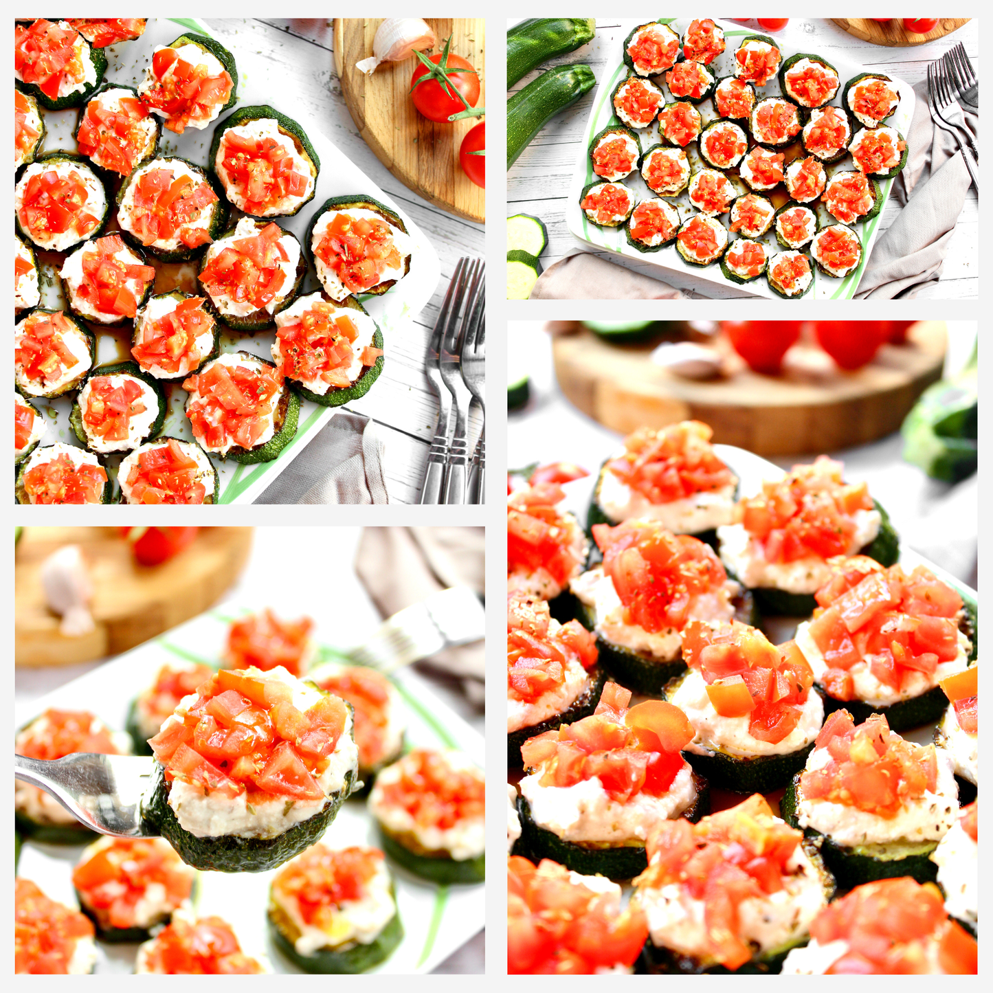 Zucchini Bites with Ricotta Cheese & Tomatoes - Set 1 of 3