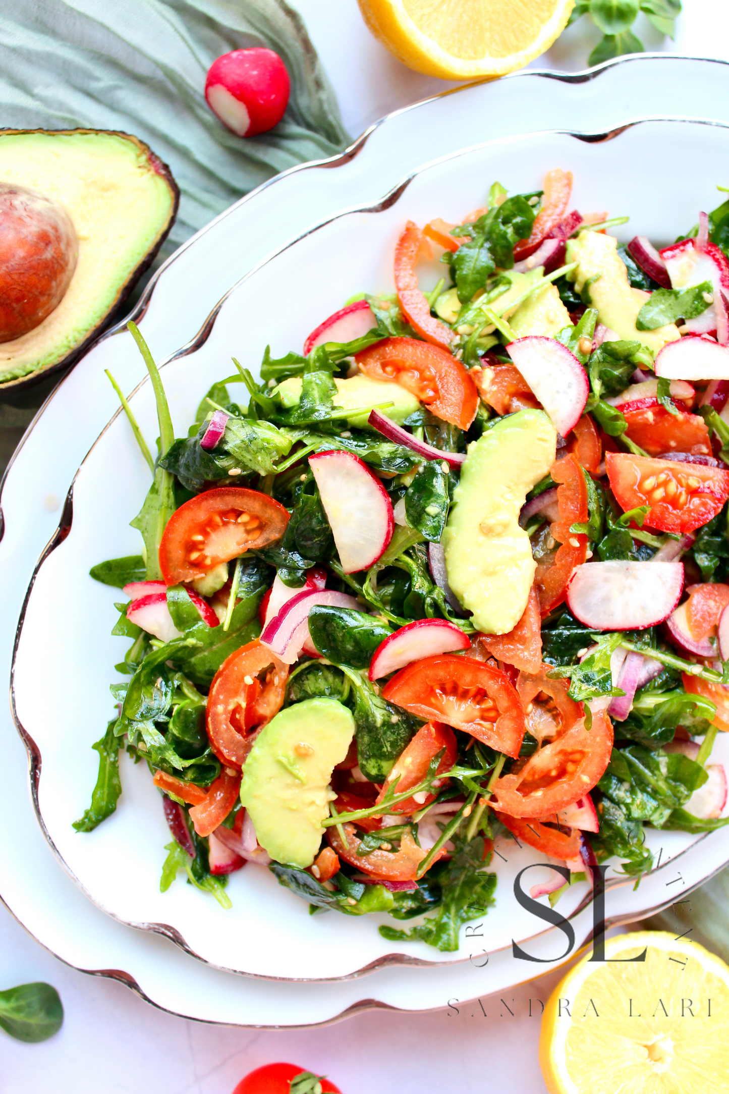 Spring Arugula & Avocado Salad - Set 3 of 3