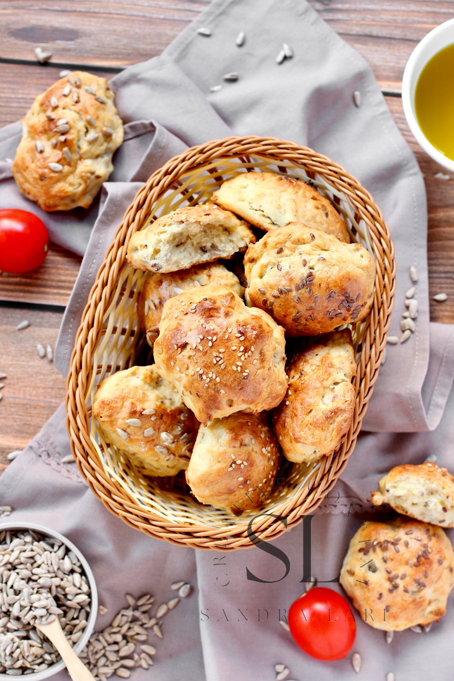 Rustic No Yeast Bread Mini Rolls - Set 3 of 4