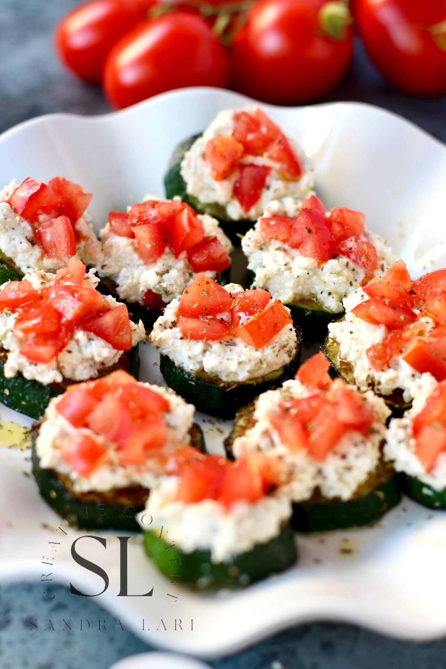 Zucchini Bites with Ricotta Cheese & Tomatoes - Set 2 of 3