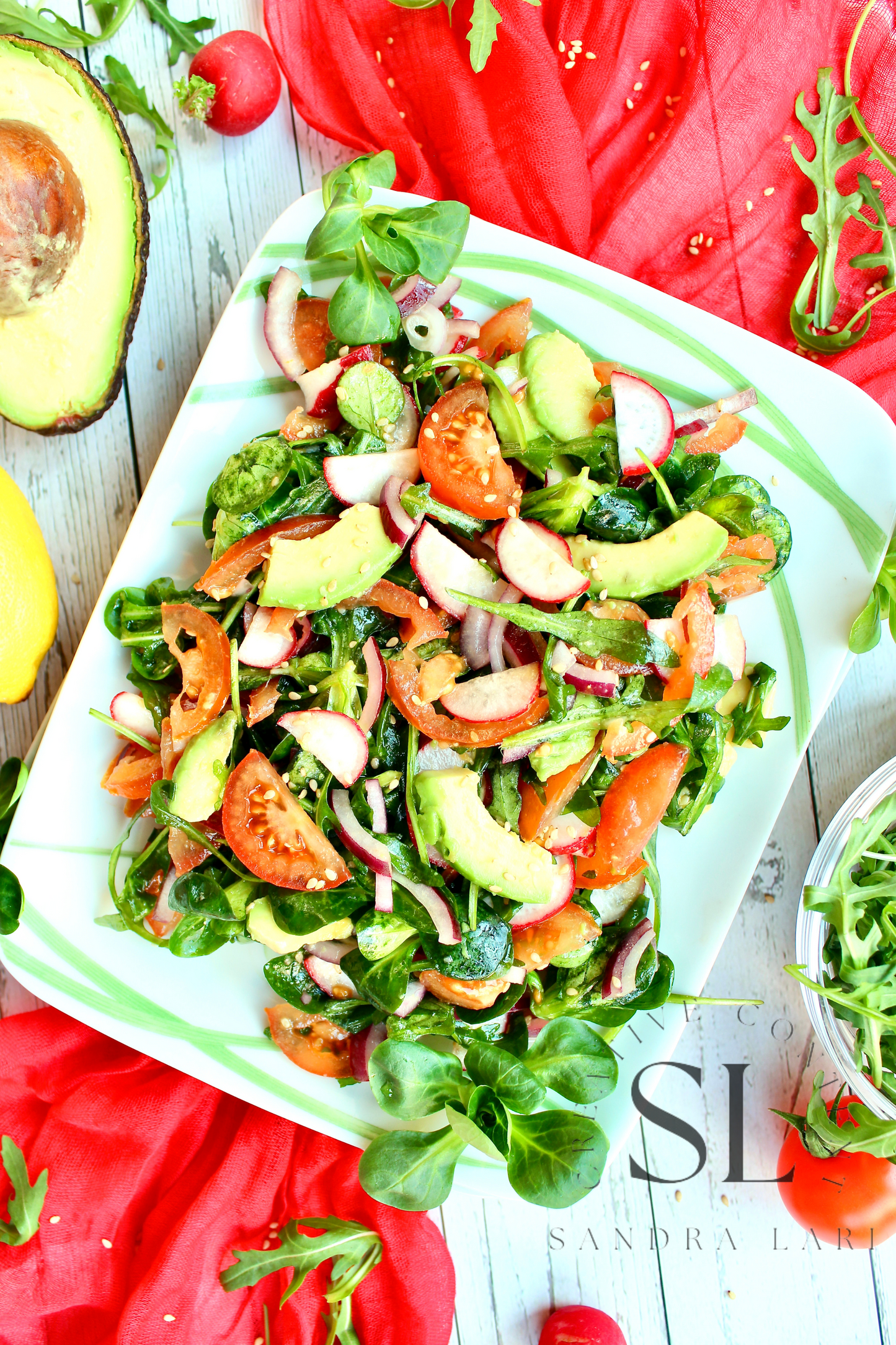 Spring Arugula & Avocado Salad - Set 2 of 3