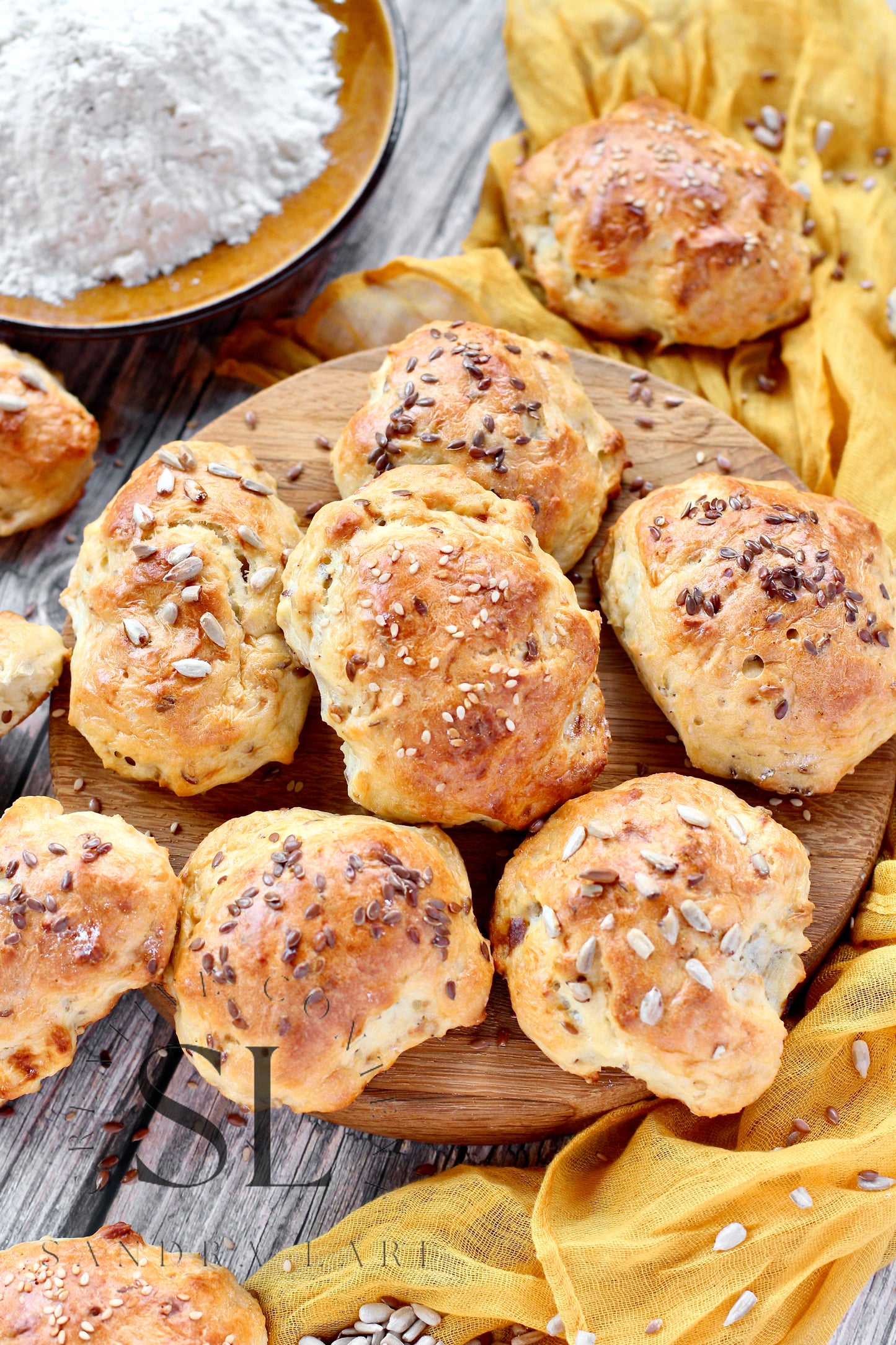 Rustic No Yeast Bread Mini Rolls - Set 4 of 4